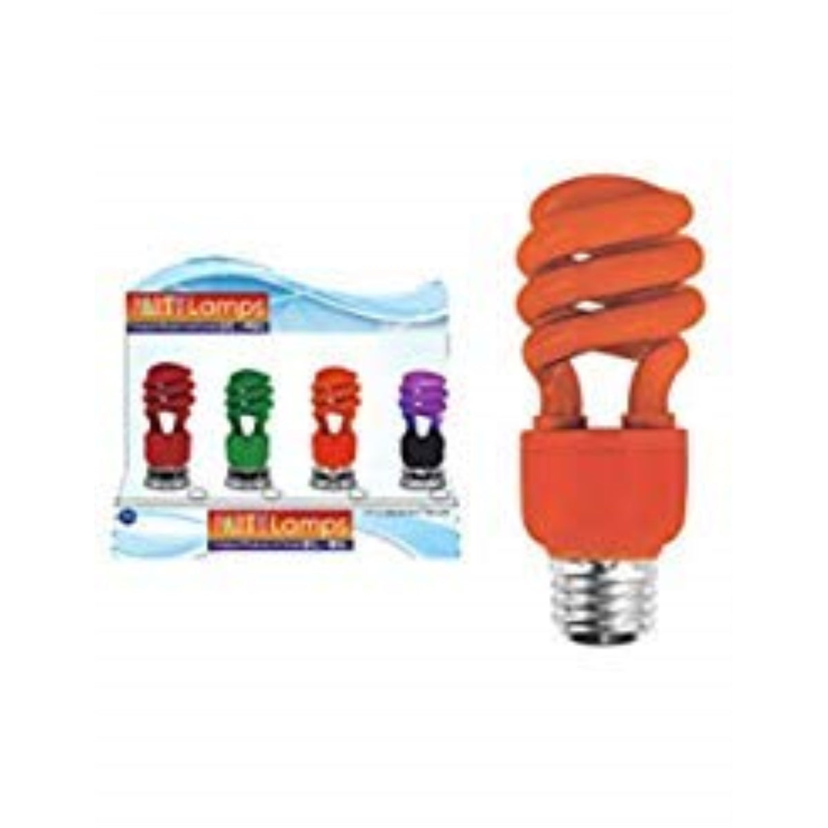Orange Cfl Bulb In Standard Edison Usa Lamp Energy Saving