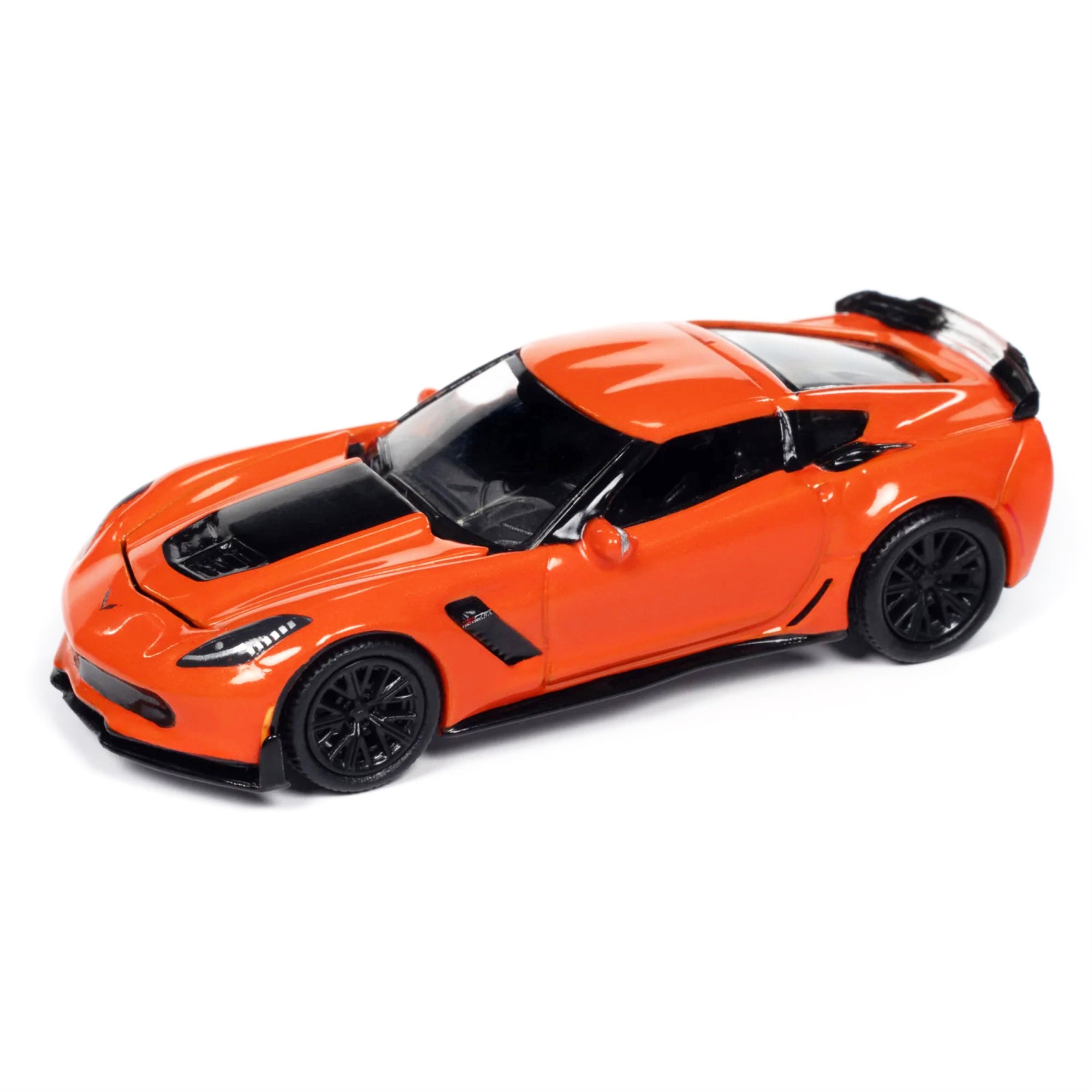 2019 Chevrolet Corvette Z06 Sebring Orange With Black Hood 'Sports Cars' Series 1/64 Diecast Model Car By Auto World