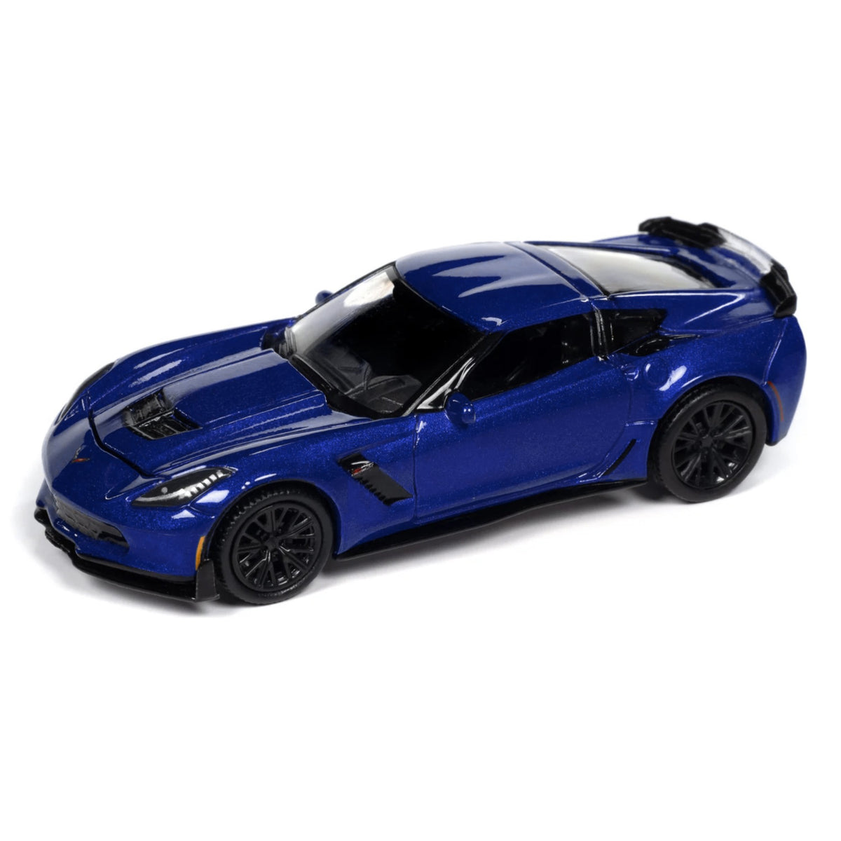 2019 Chevrolet Corvette Z06 Elkhart Lake Blue Metallic 'Sports Cars' Series 1/64 Diecast Model Car By Auto World