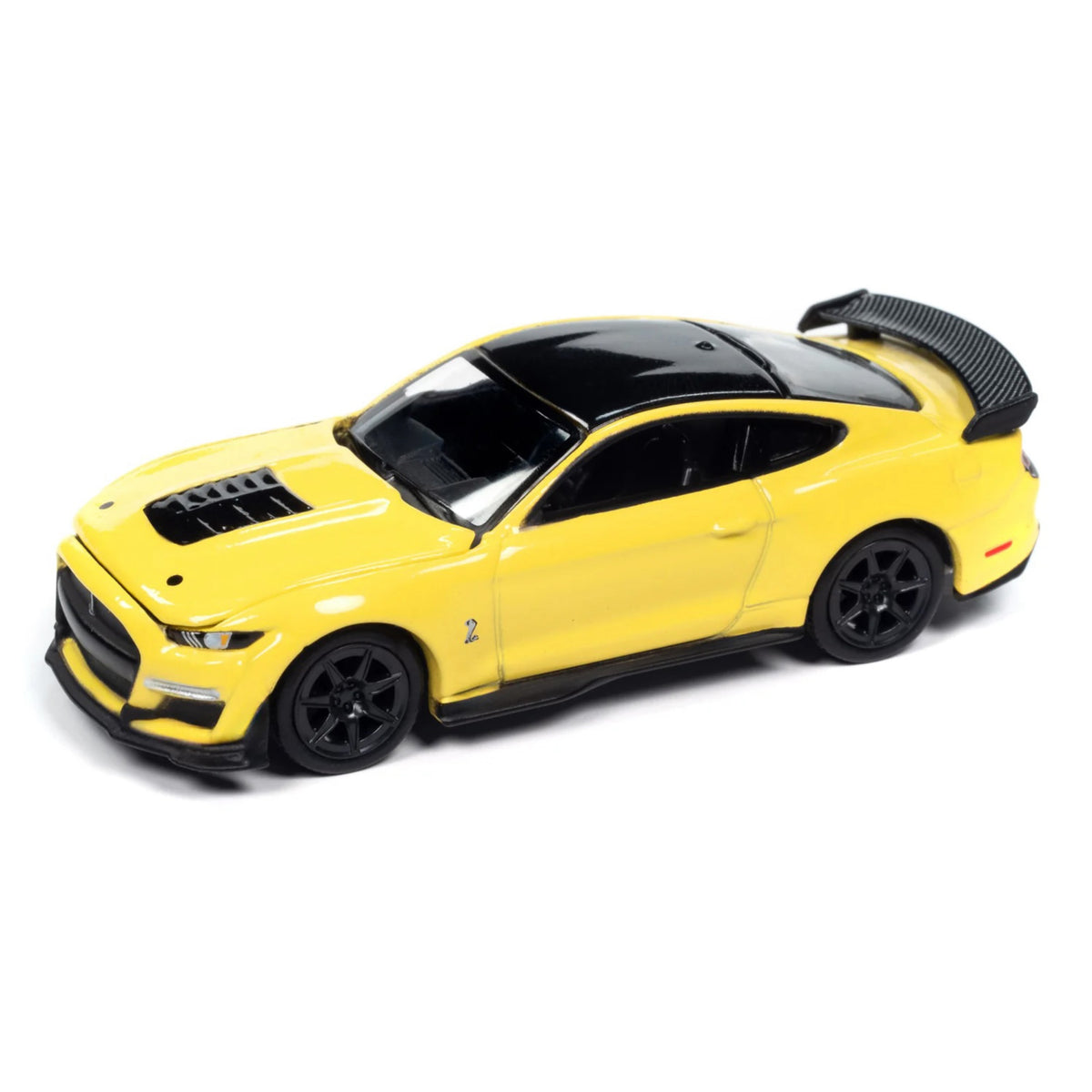 2021 Ford Mustang Shelby Gt500 Carbon Fiber Track Pack Grabber Yellow With Black Top 'Modern Muscle' Series 1/64 Diecast Model Car By Auto World