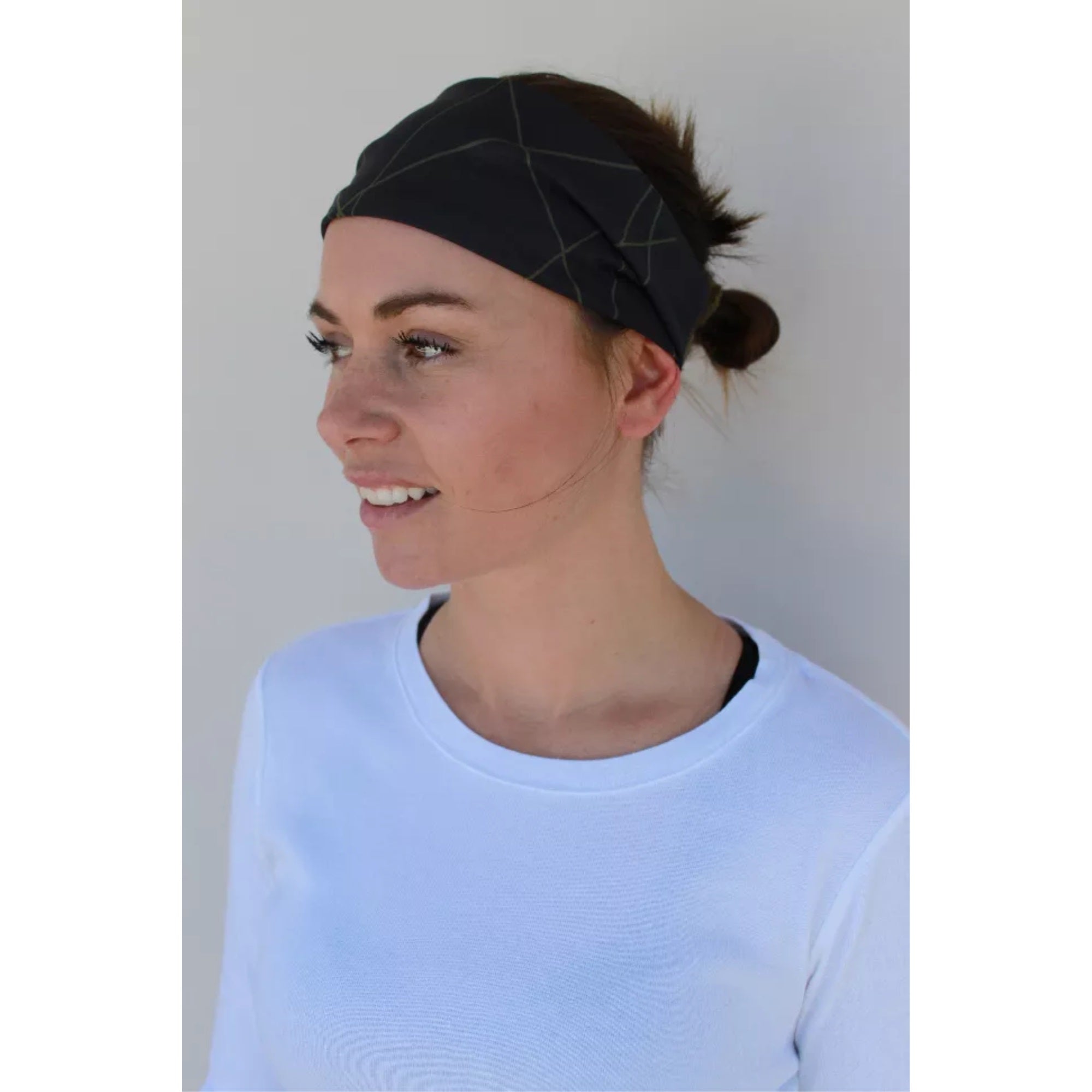 Sport Headwrap - Black/Army Green Slash
