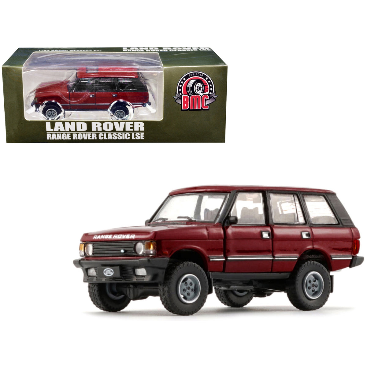 Land Rover Range Rover Classic Lse Rhd (Right Hand Drive) Red With Sunroof With Extra Wheels 1/64 Diecast Model Car By Bm Creations