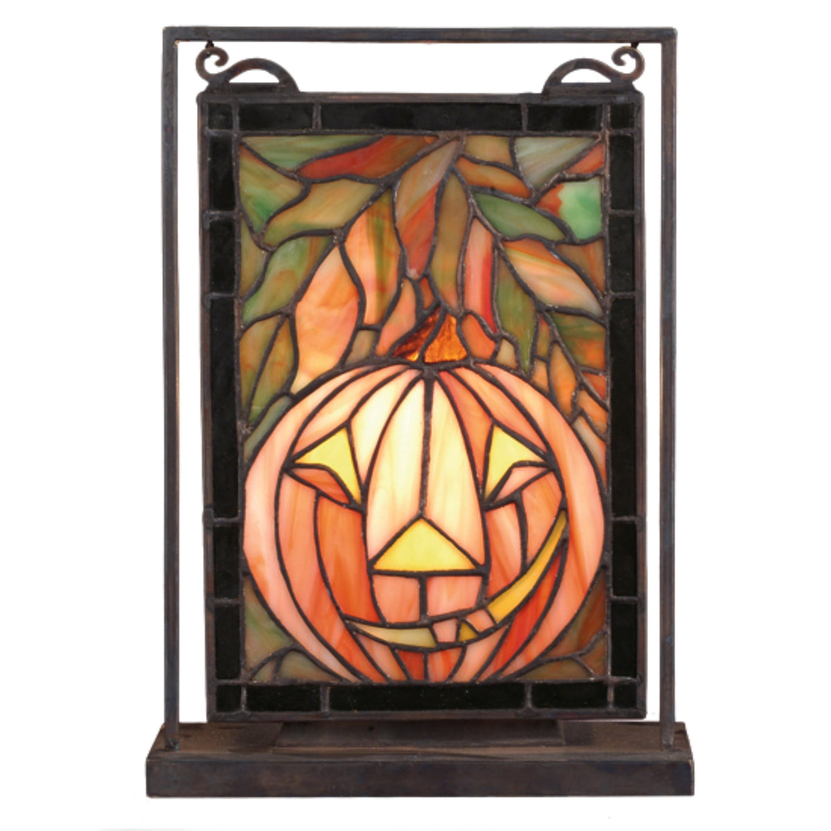9.5'W X 10.5'H Jack O'Lantern Lighted Mini Tabletop Window