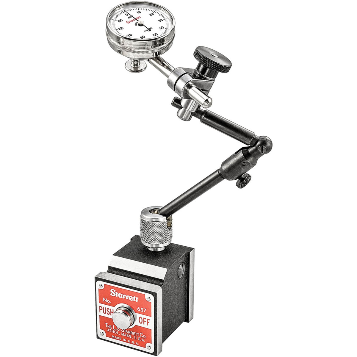 657C Magnetic Base And Post Assembly With 196B1 Indicator, Pt18718 Snug, 3 Contact Points, And Contact Point Adaptor
