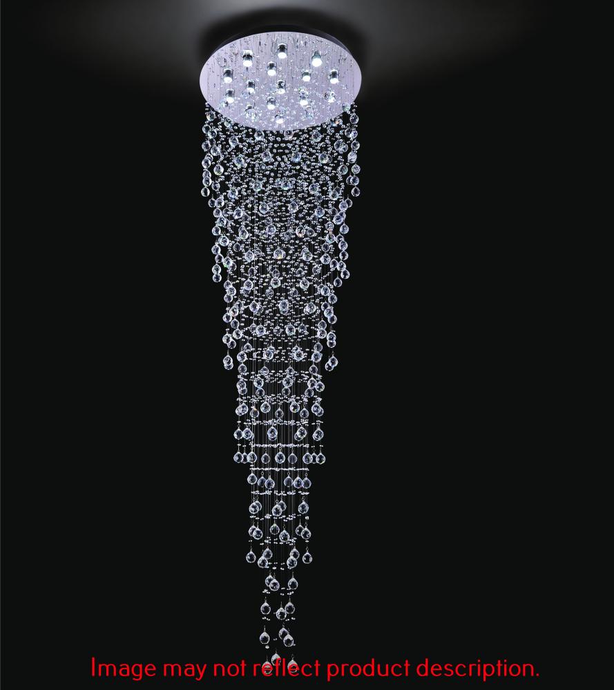 16 Light  Flush Mount With Chrome Finish