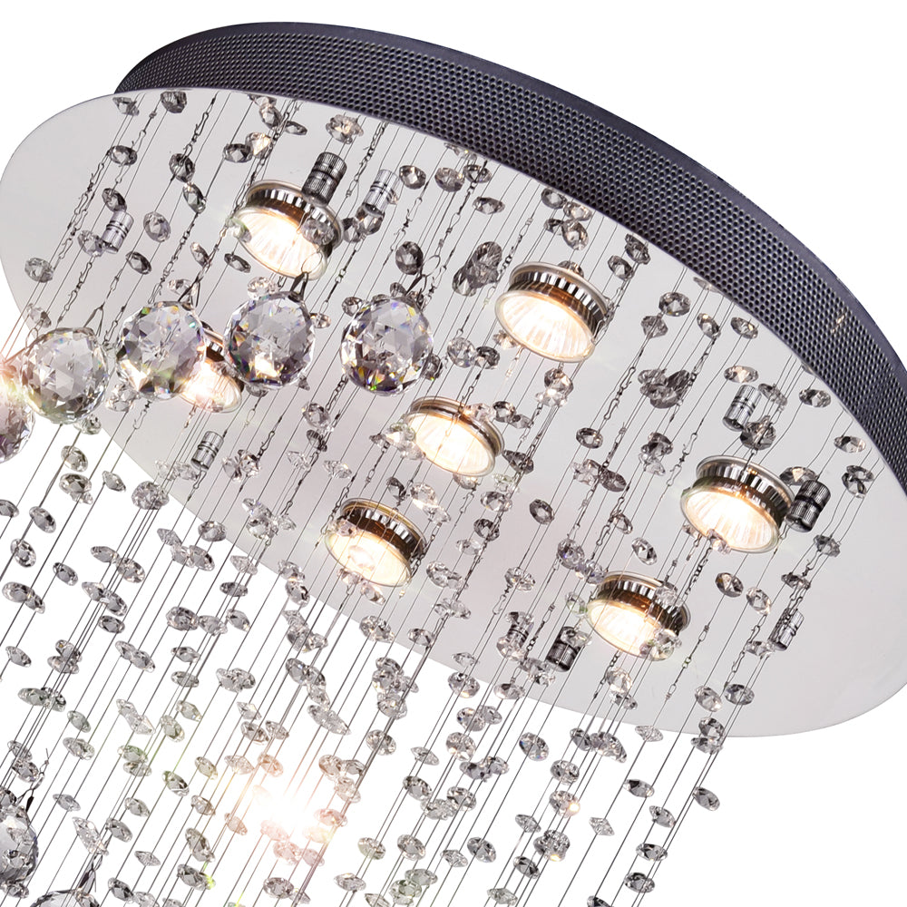 7 Light  Flush Mount With Chrome Finish