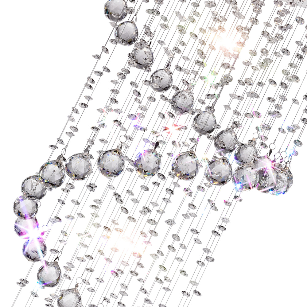 7 Light  Flush Mount With Chrome Finish