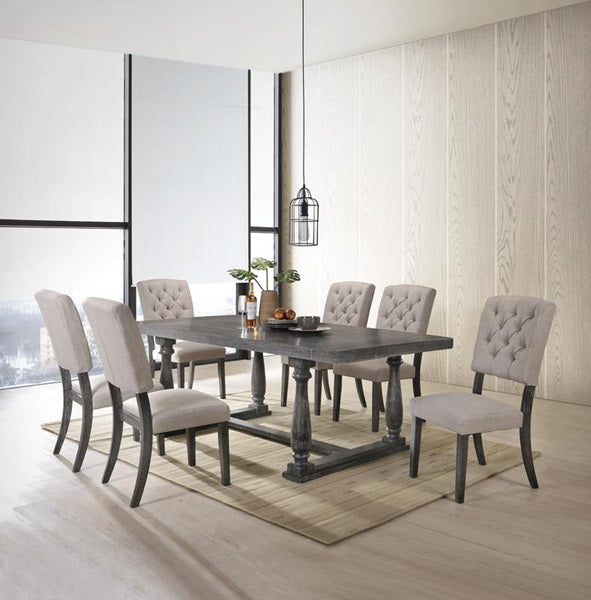 Yadlio Side Chair (Set-2) - Fabric & Weathered Gray Oak Malaysia - Transitional Furniture