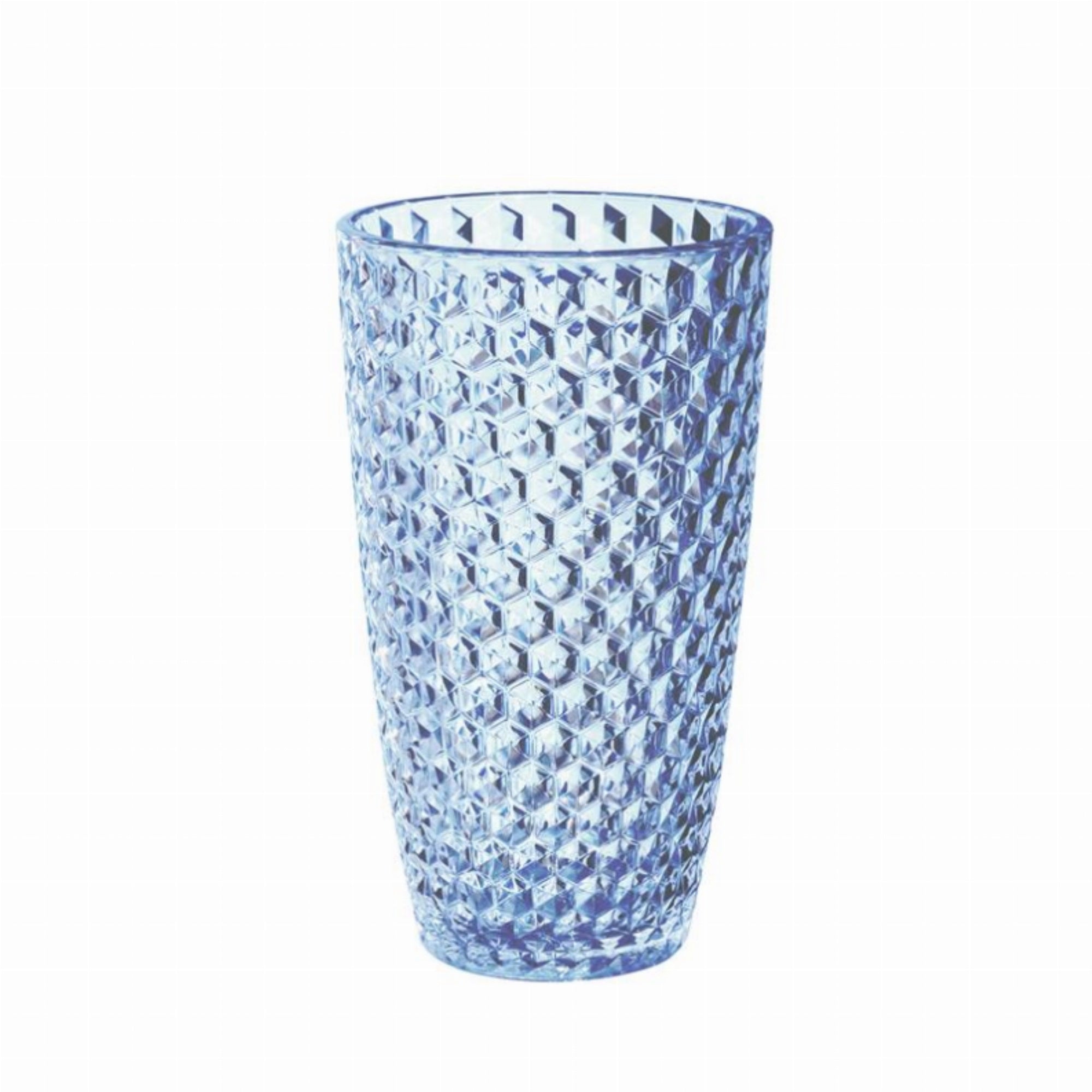 Acrylic Diamond Cut Hi-Ball - Blue 19 Oz. Set Of 4
