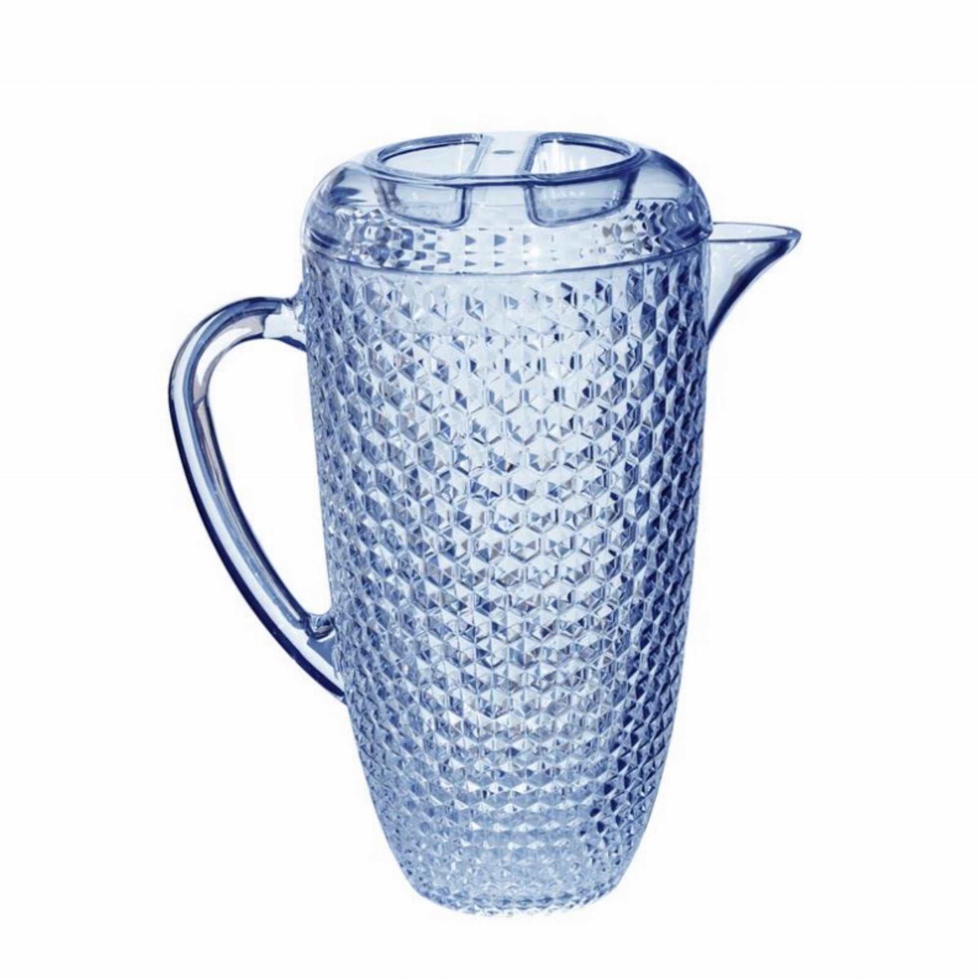 Acrylic Diamond Cut Pitcher - Blue 2.5 Qt