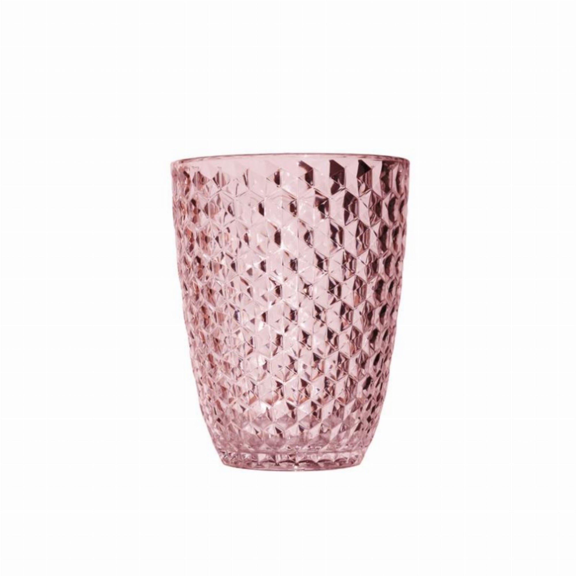 Acrylic Diamond Cut  Dof - Pink 12 Oz. Set Of 4