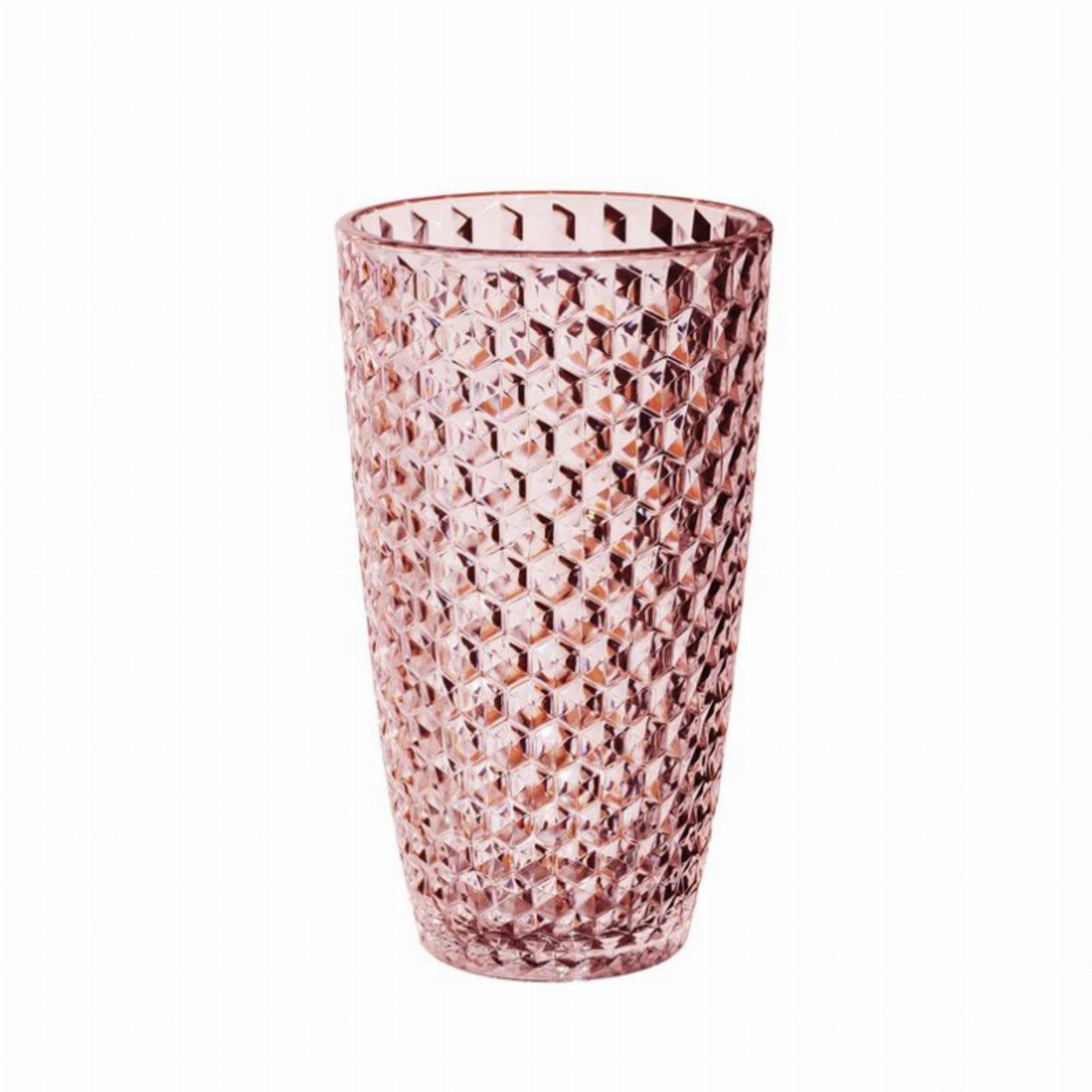 Acrylic Diamond Cut Hi-Ball - Pink 19 Oz. Set Of 4