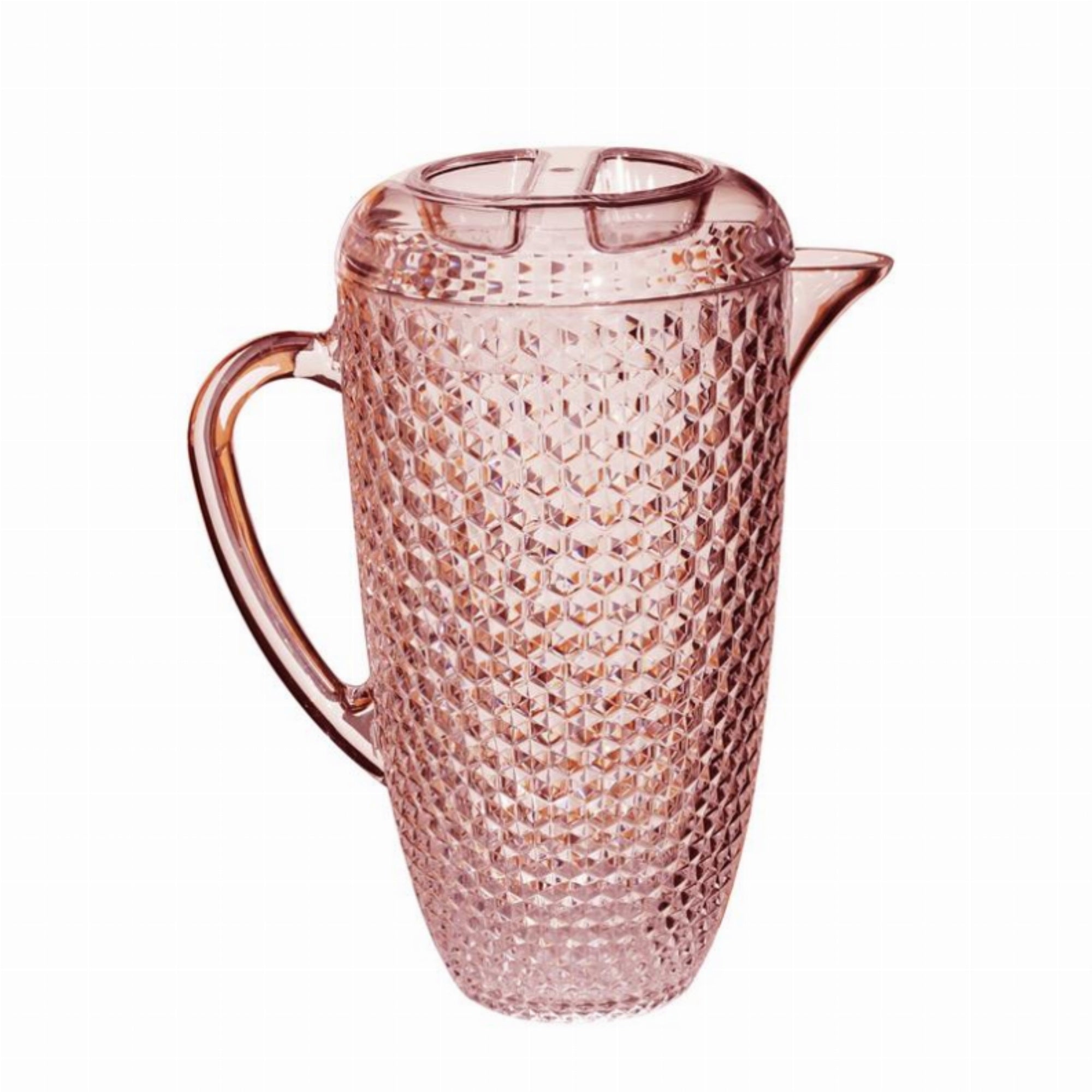Acrylic Diamond Cut Pitcher - Pink 2.5 Qt