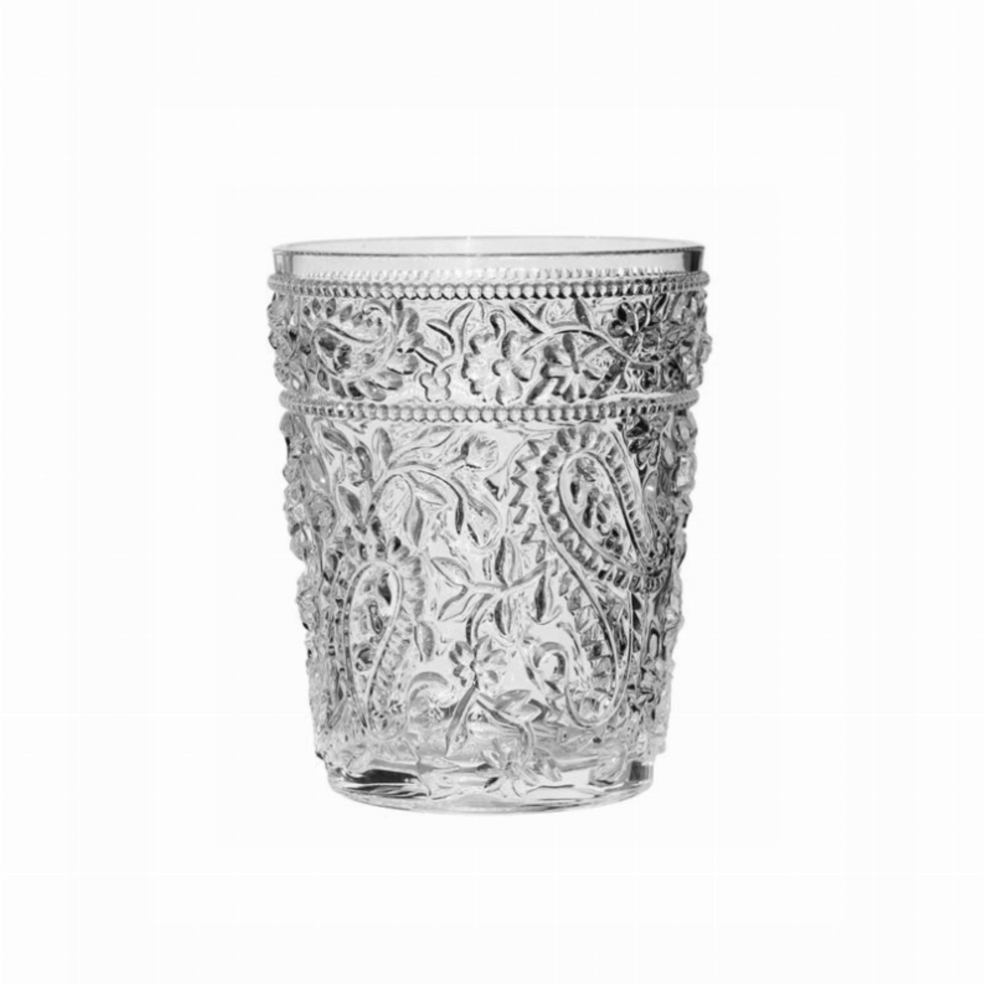 Acrylic Paisley Dof - Clear 13 Oz.  Set Of 4