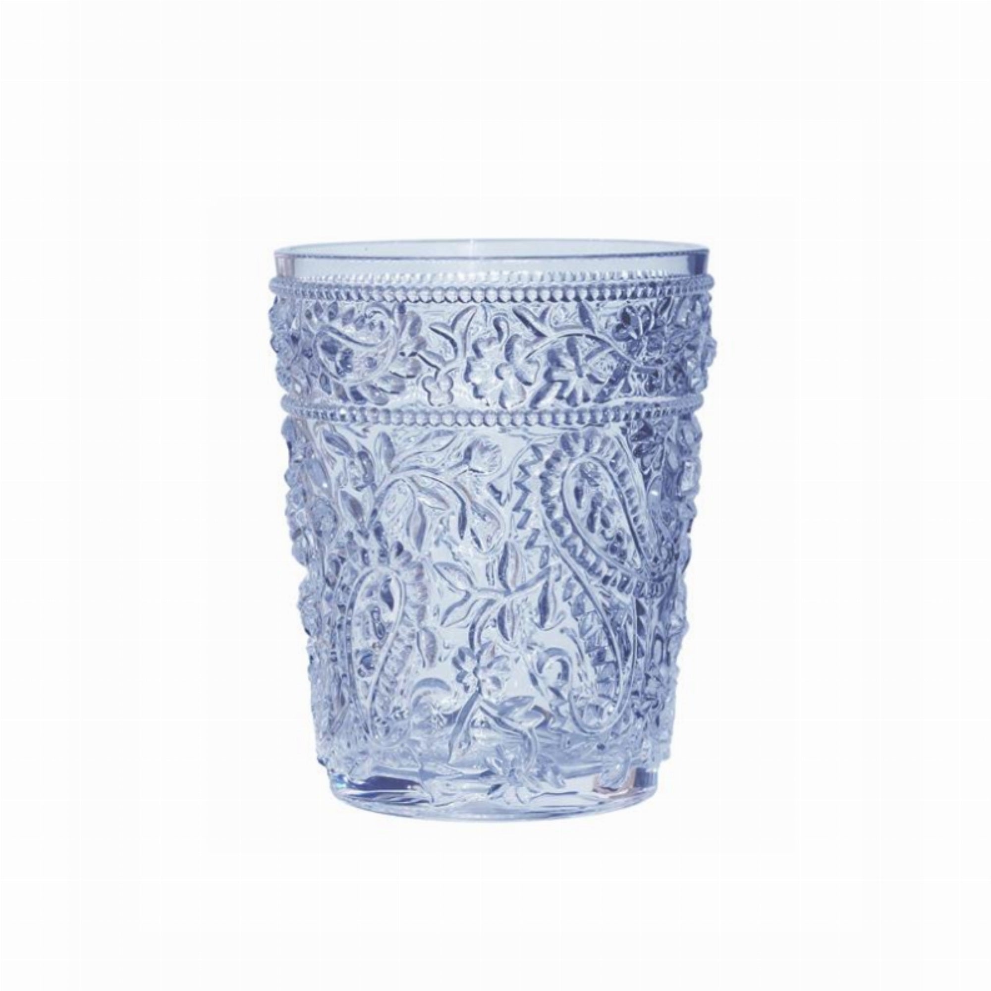 Acrylic Paisley Dof - Blue 13 Oz. Set Of 4
