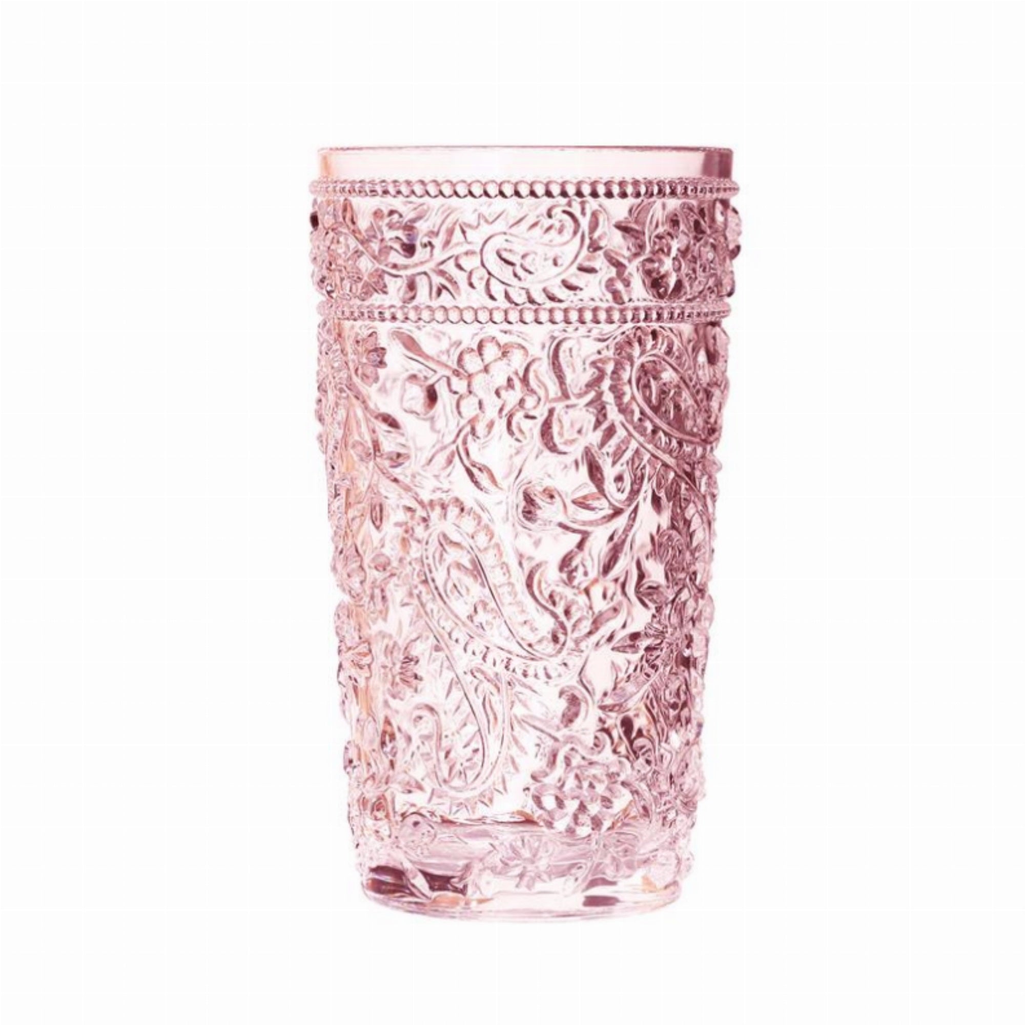 Acrylic Paisley  Hi-Ball - Pink 17 Oz. Set Of 4