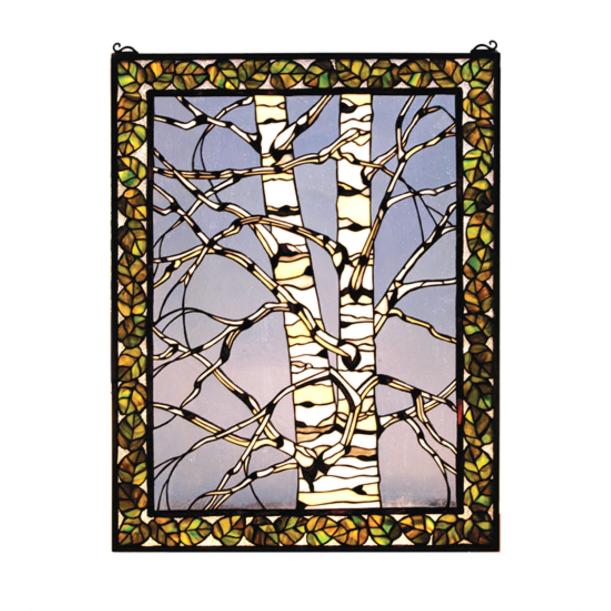 28'W X 36'H Birch Tree In Winter Right Stained Glass Window