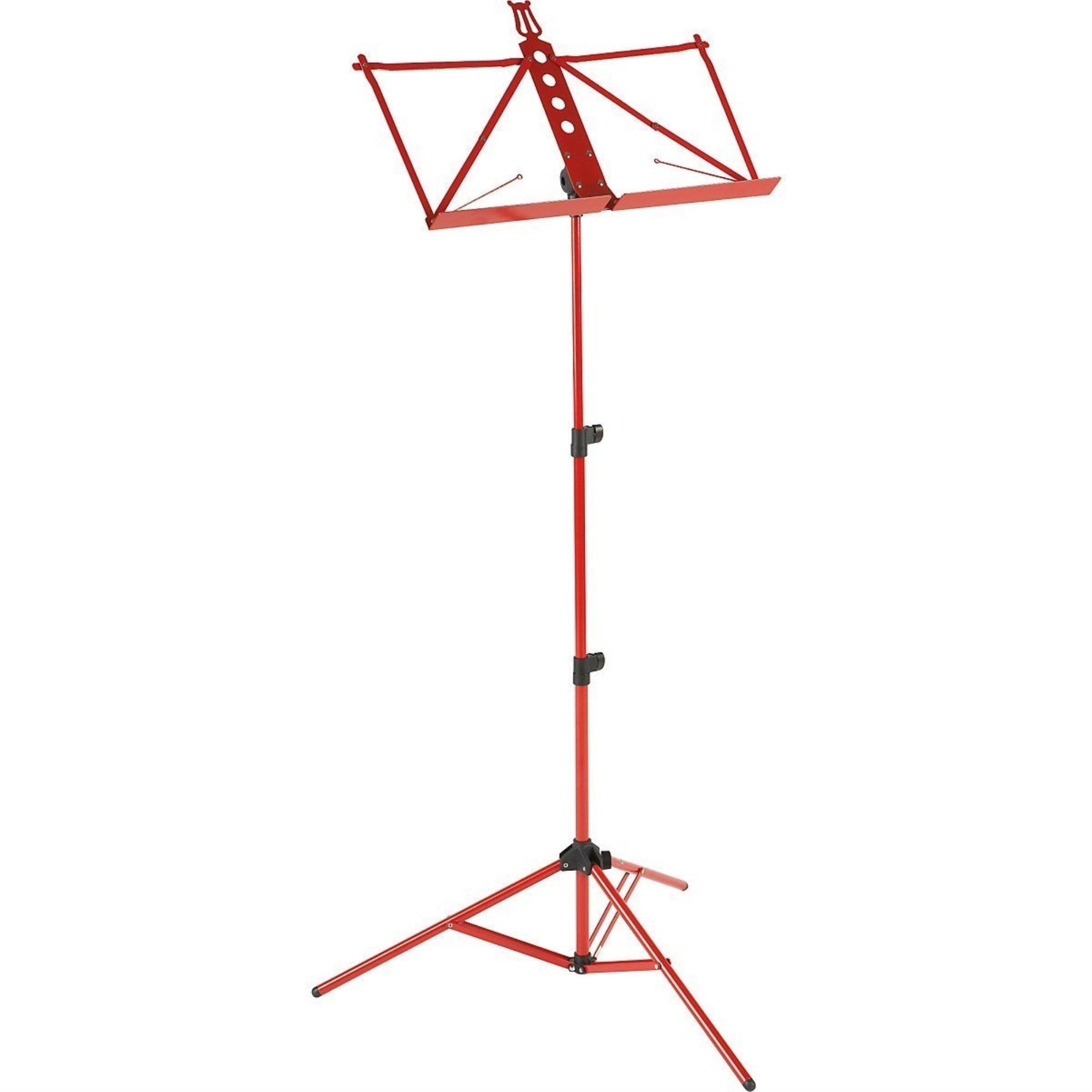 Deluxe Aluminum Music Stand Withadjustable Tray - Red