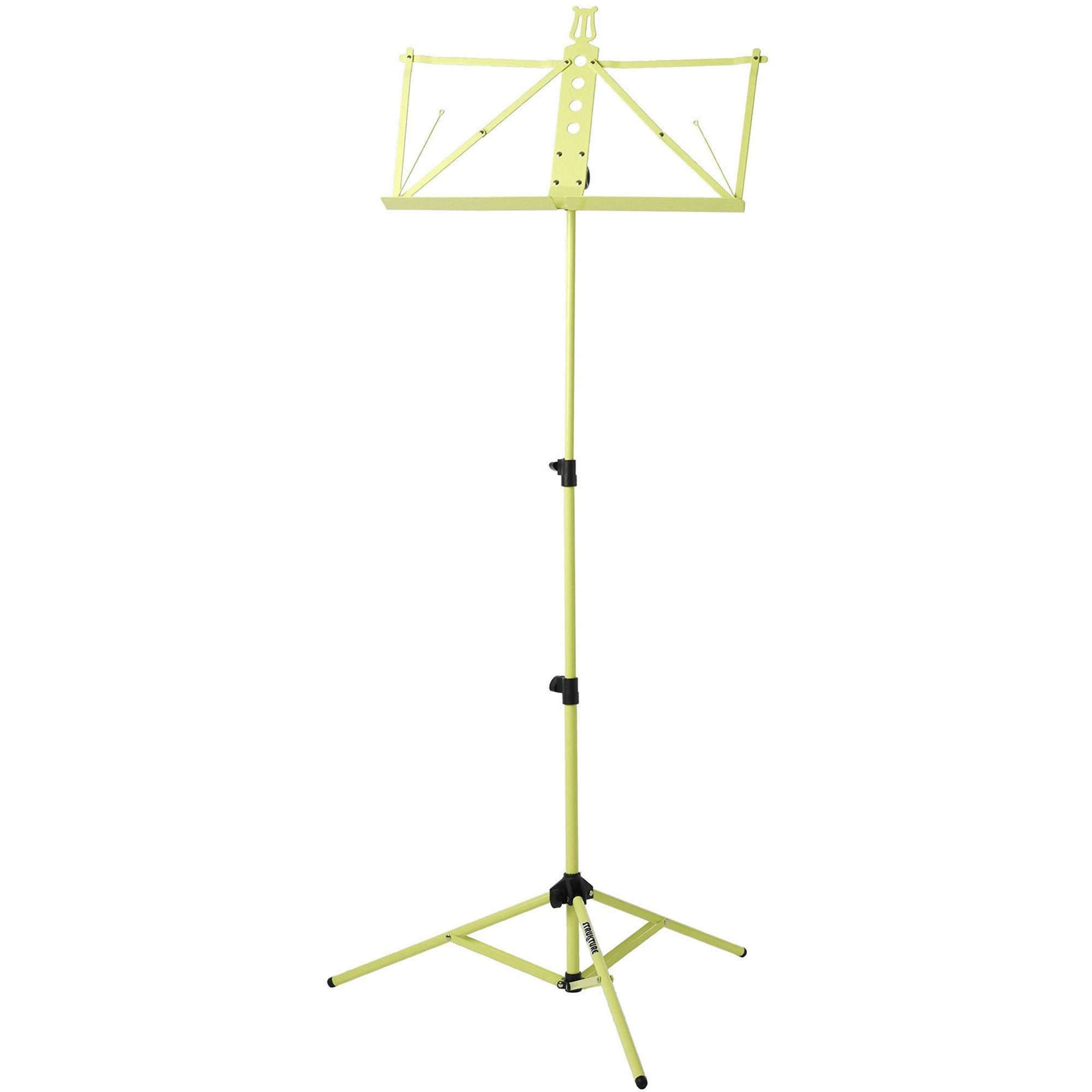 Deluxe Aluminum Music Stand Withadjustable Tray - Lime Green