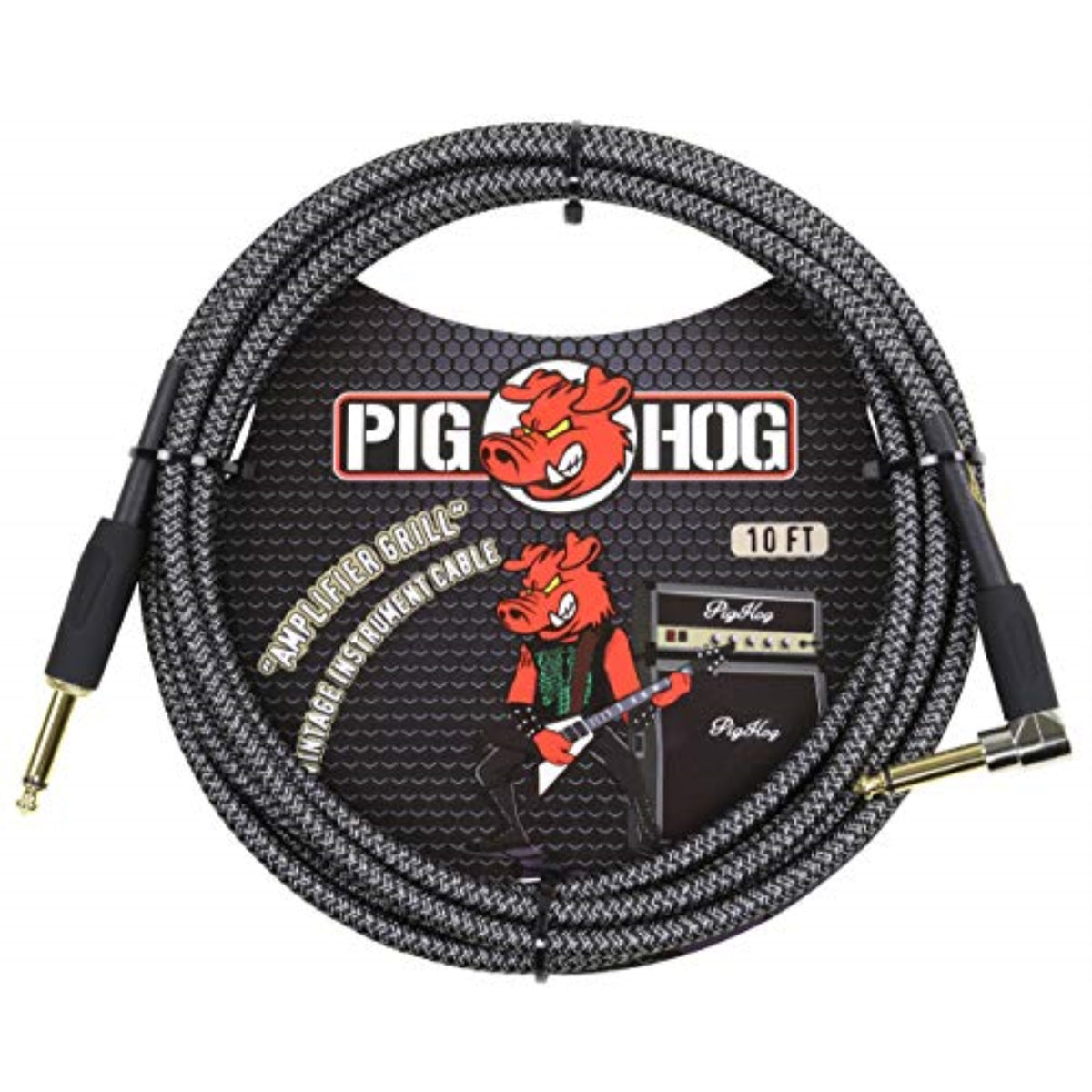 Pighog 1/4'-1/4' 10'Orange Rt Angle Cabl