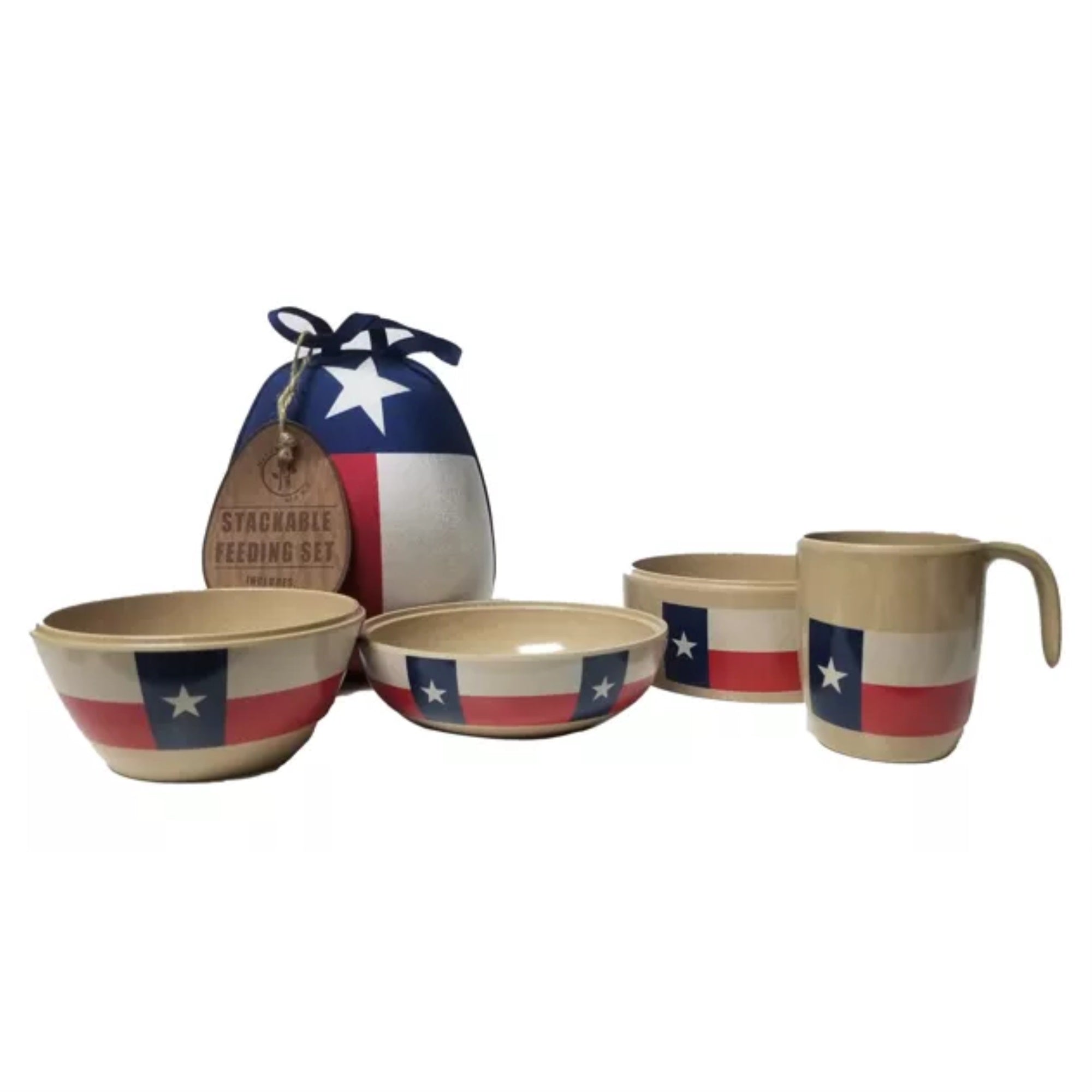 Refresh-A-Baby Stackable Eco-Friendly 4 Piece Nature Bowl Cup Set (Texas)