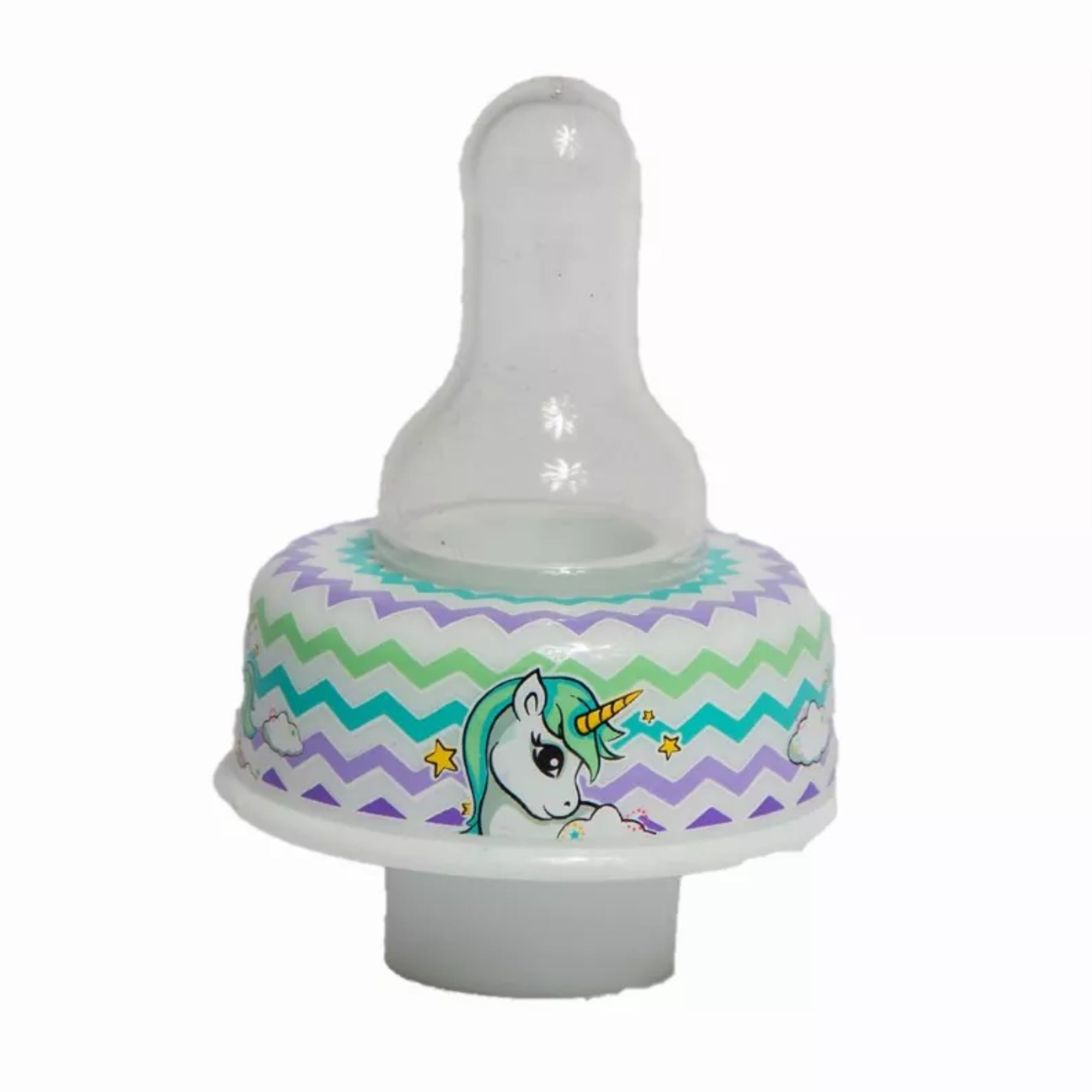 Refresh-A-Baby Universal Bottle Top Adapter, Fits Formula Juice & Water Bottles - Unicorn Nipple Top