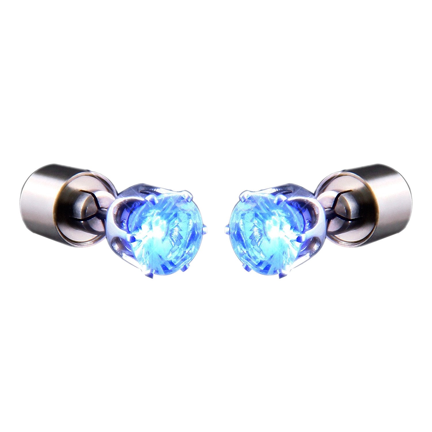 LED Faux Diamond Pierced Earrings Blue