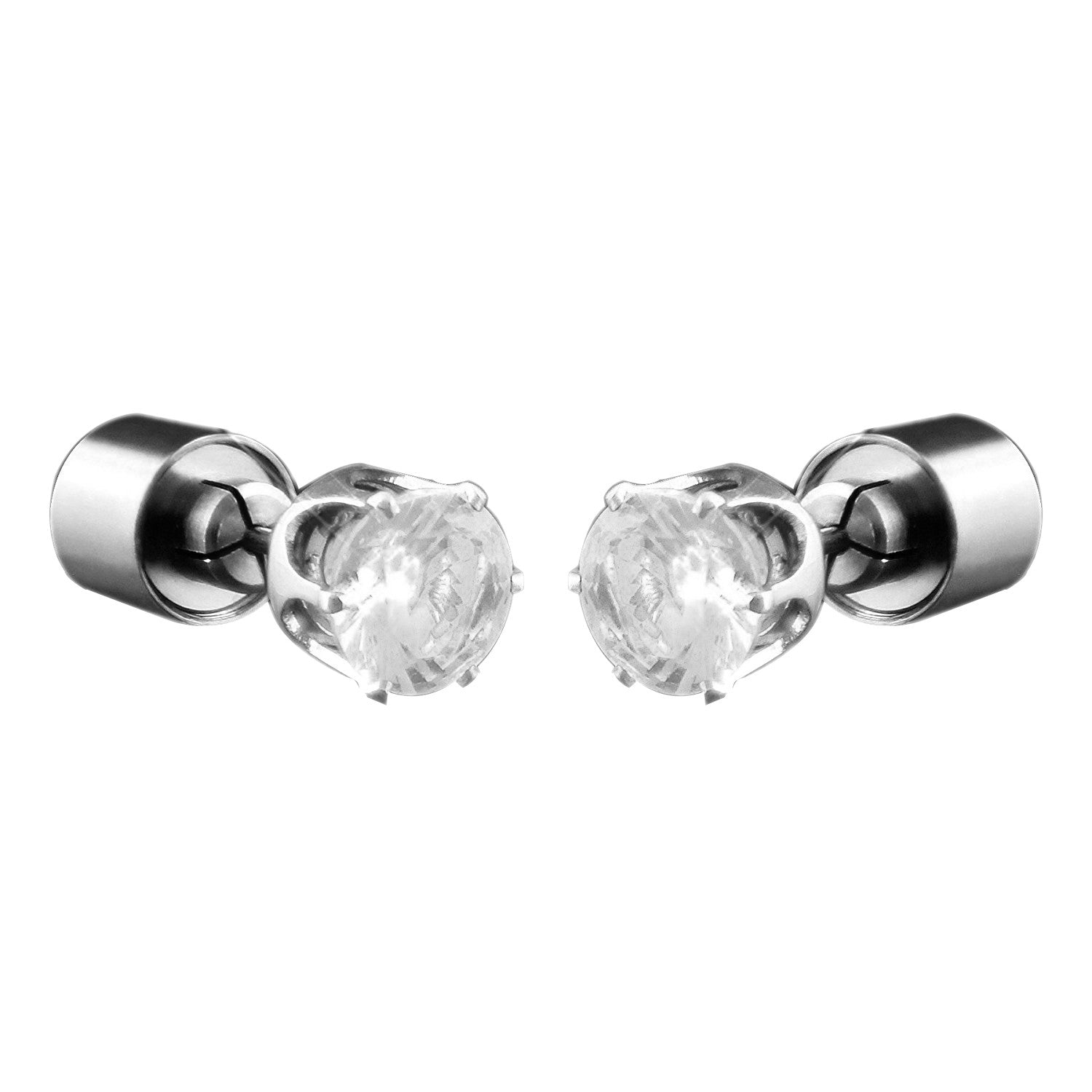 LED Faux Diamond Pierced Earrings White