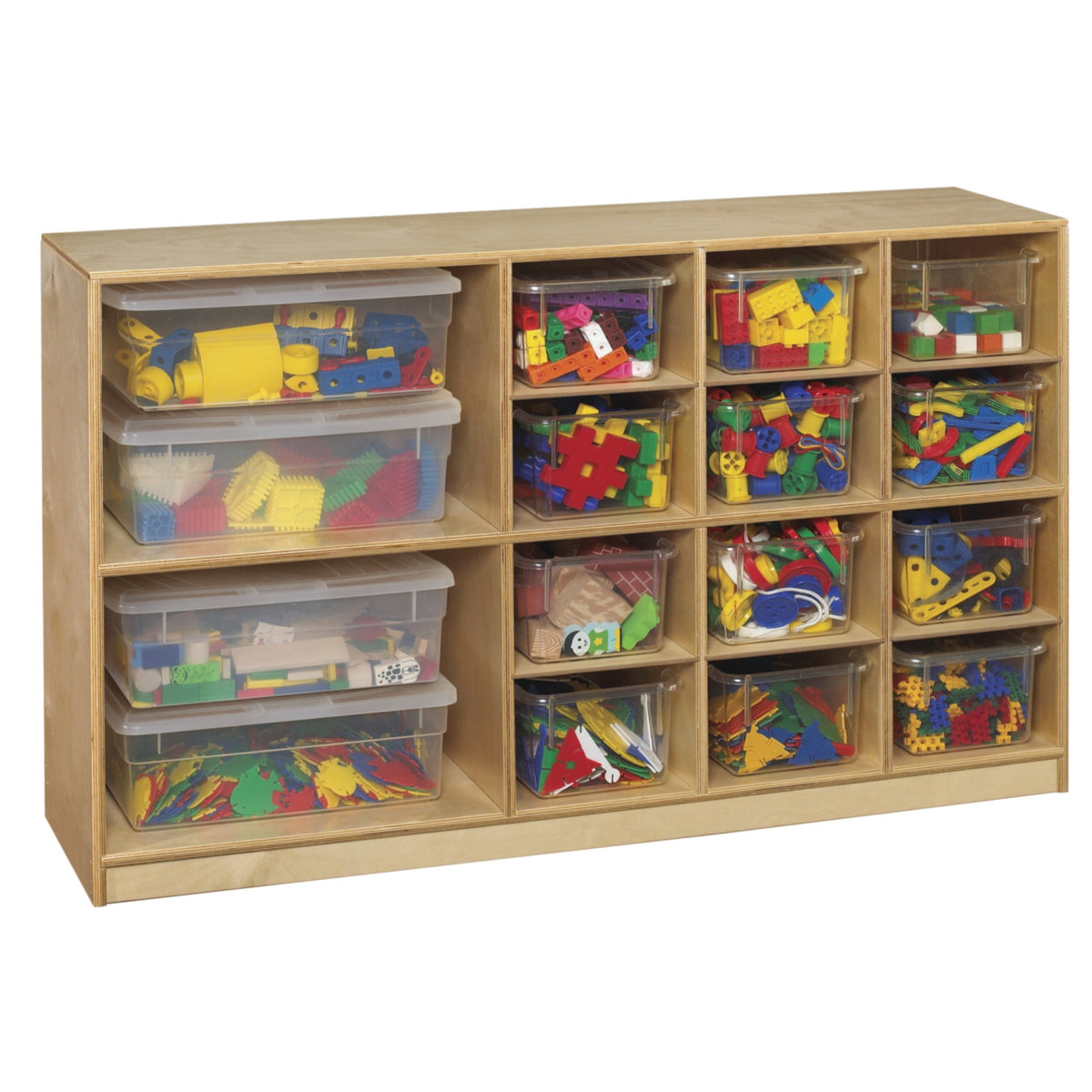 Childcraft Mobile Storage Unit, 16 Trays, 47-3/4 X 13 X 30 Inches