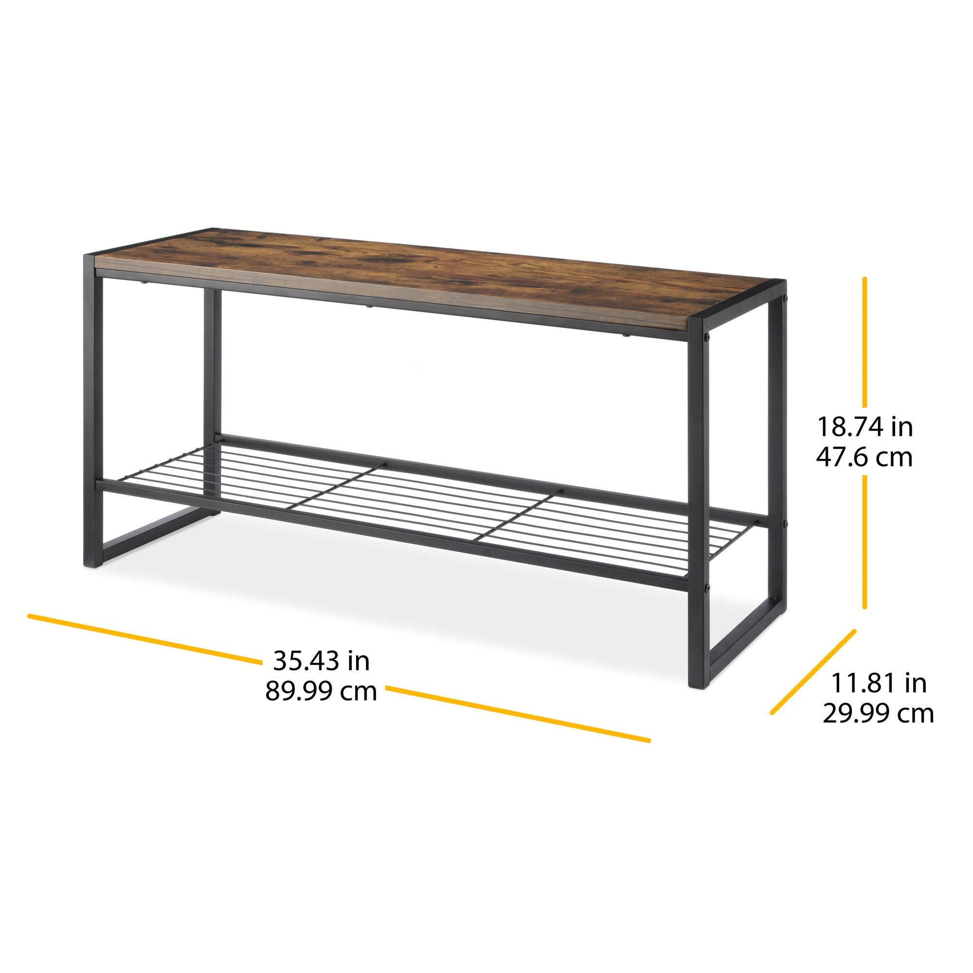 Whitmor Modern Industrial Entryway Bench
