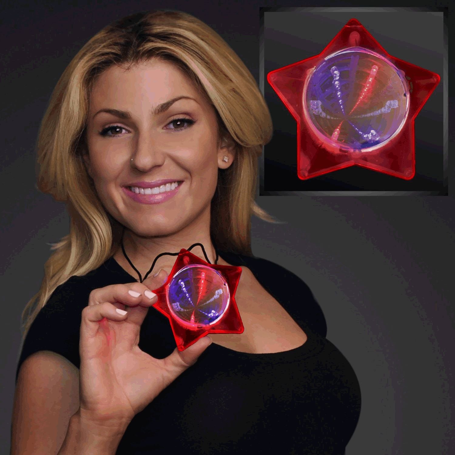 Red Star Infinity Tunnel Necklace