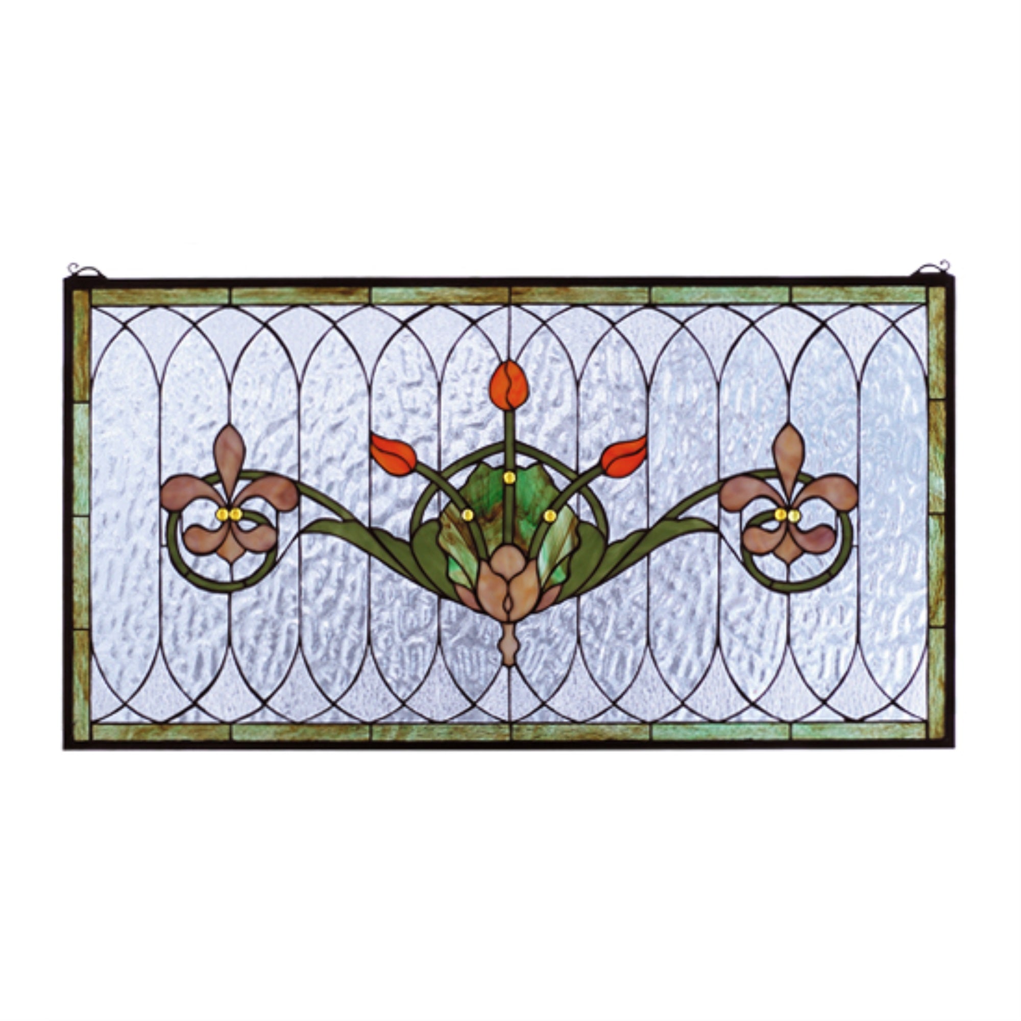 36'W X 19'H Tulip & Fleurs Stained Glass Window