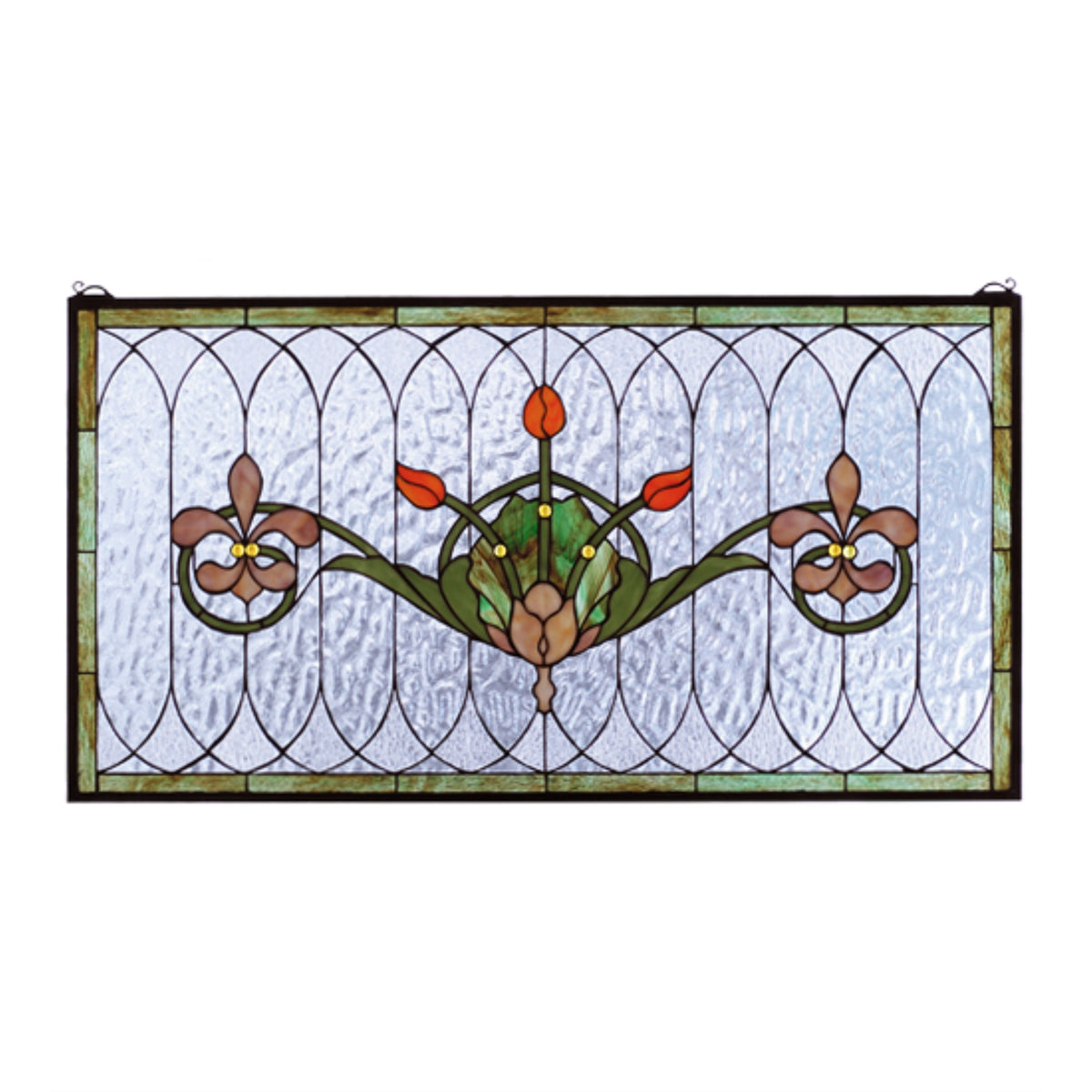 36'W X 19'H Tulip & Fleurs Stained Glass Window