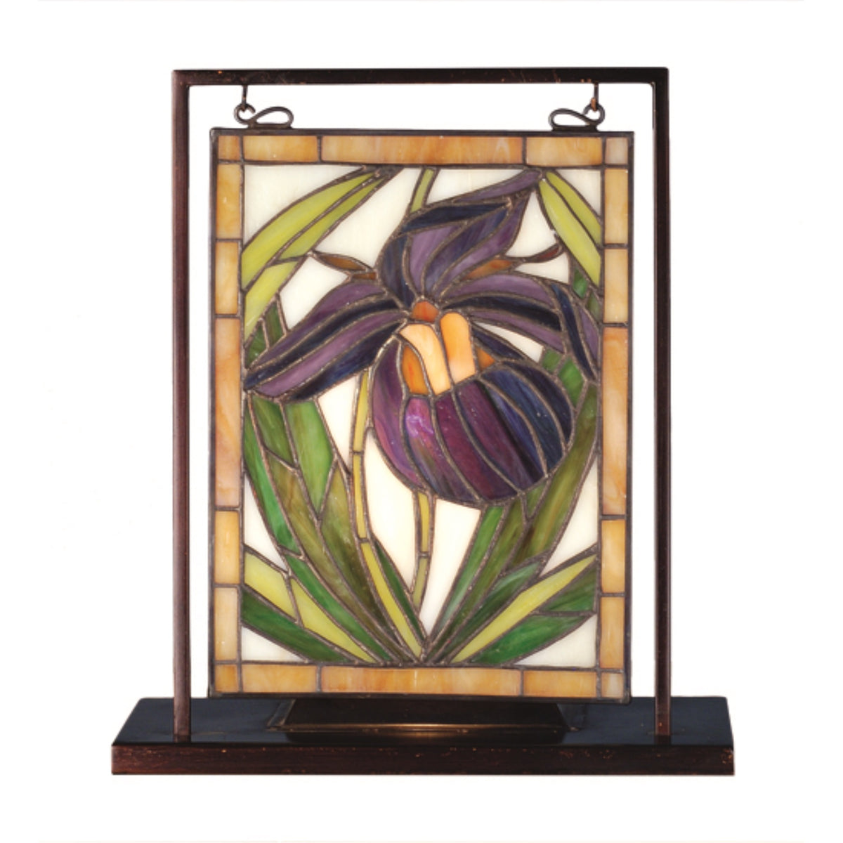 9.5'W X 10.5'H Lady Slippers Lighted Mini Tabletop Window