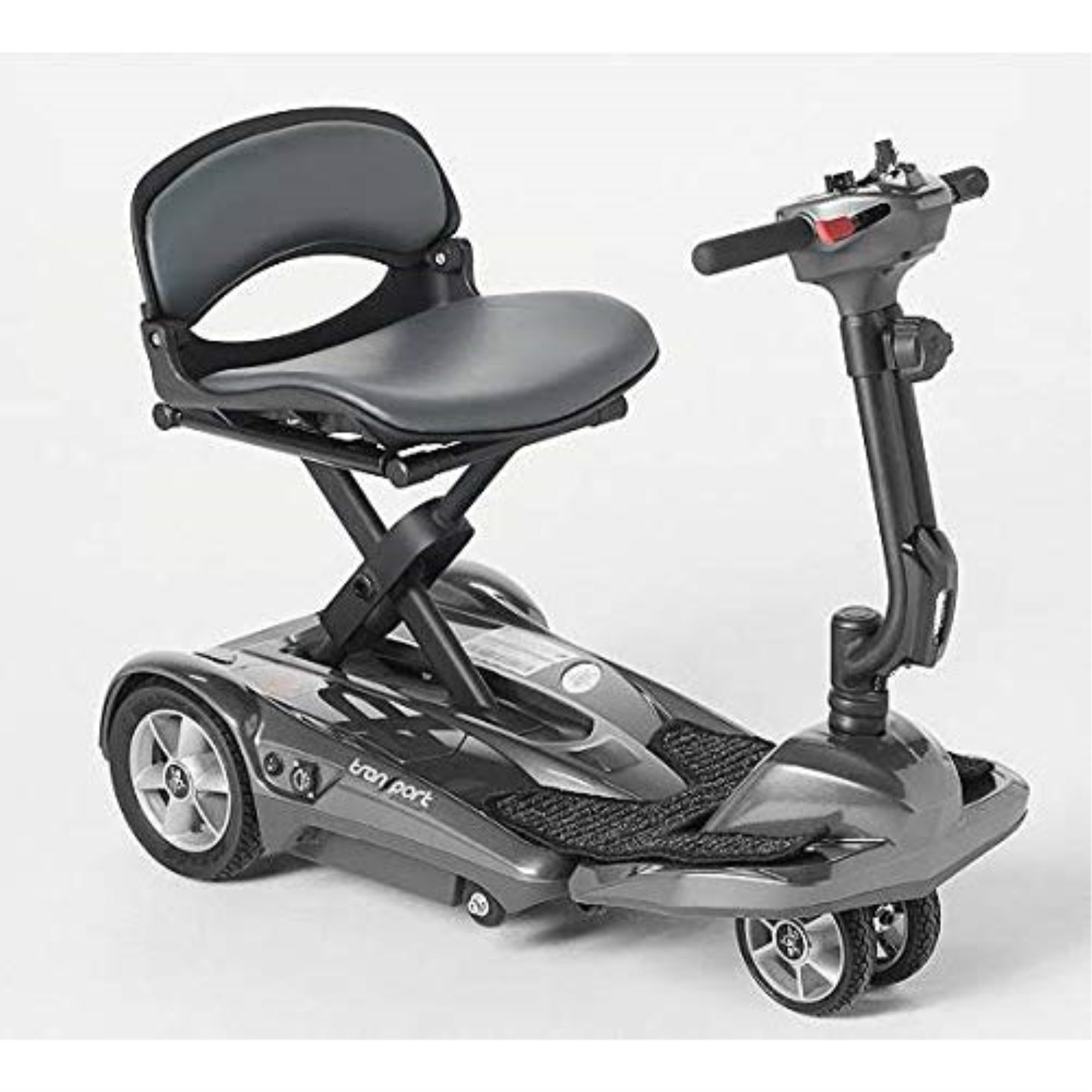 EV Rider Transport AF Plus Automatic Folding Scooter with Remote - Lithium Battery Lightweight Travel Mobility Scooter (Metallic Silver)