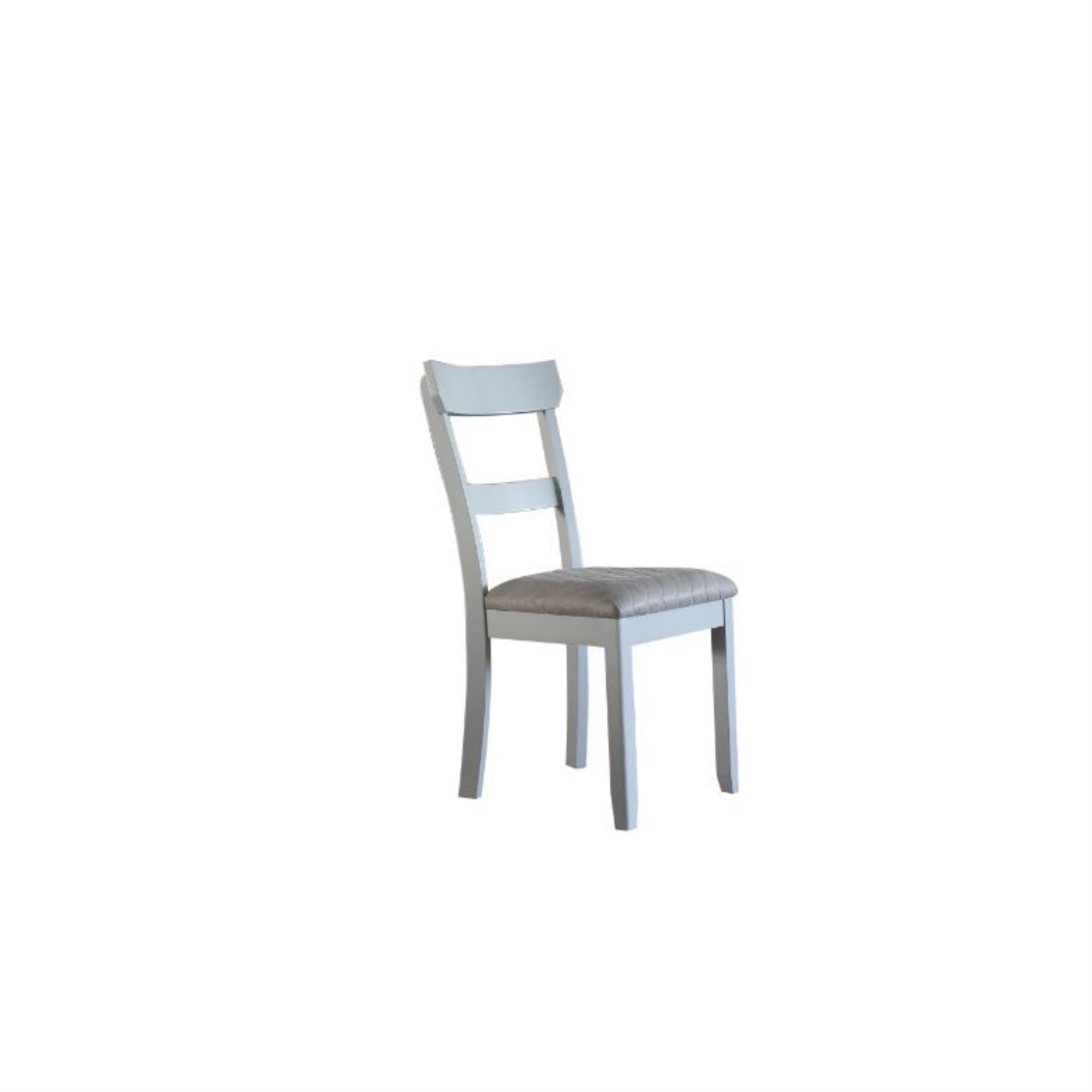 Yadlio Side Chair Set-2 - Two Tone Gray Fabric & Pearl Gray Finish - Glamorous Dining Set with Nailhead Trim & Gold Accents
