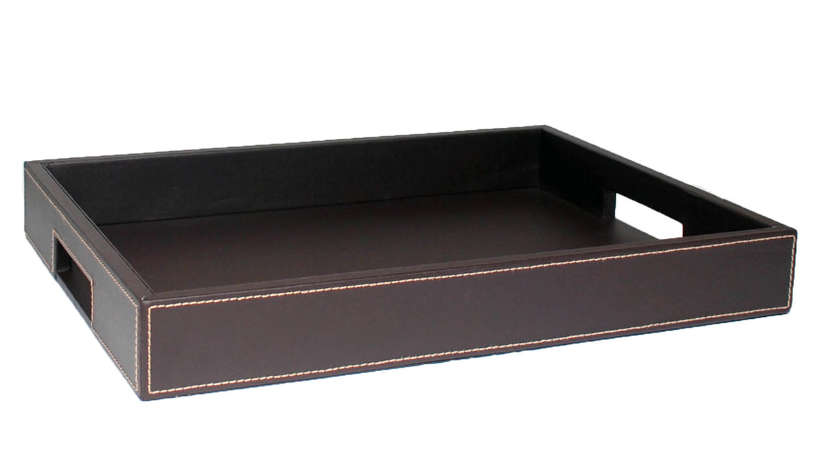 Brown W/ Tan Stiching Vanity Tray