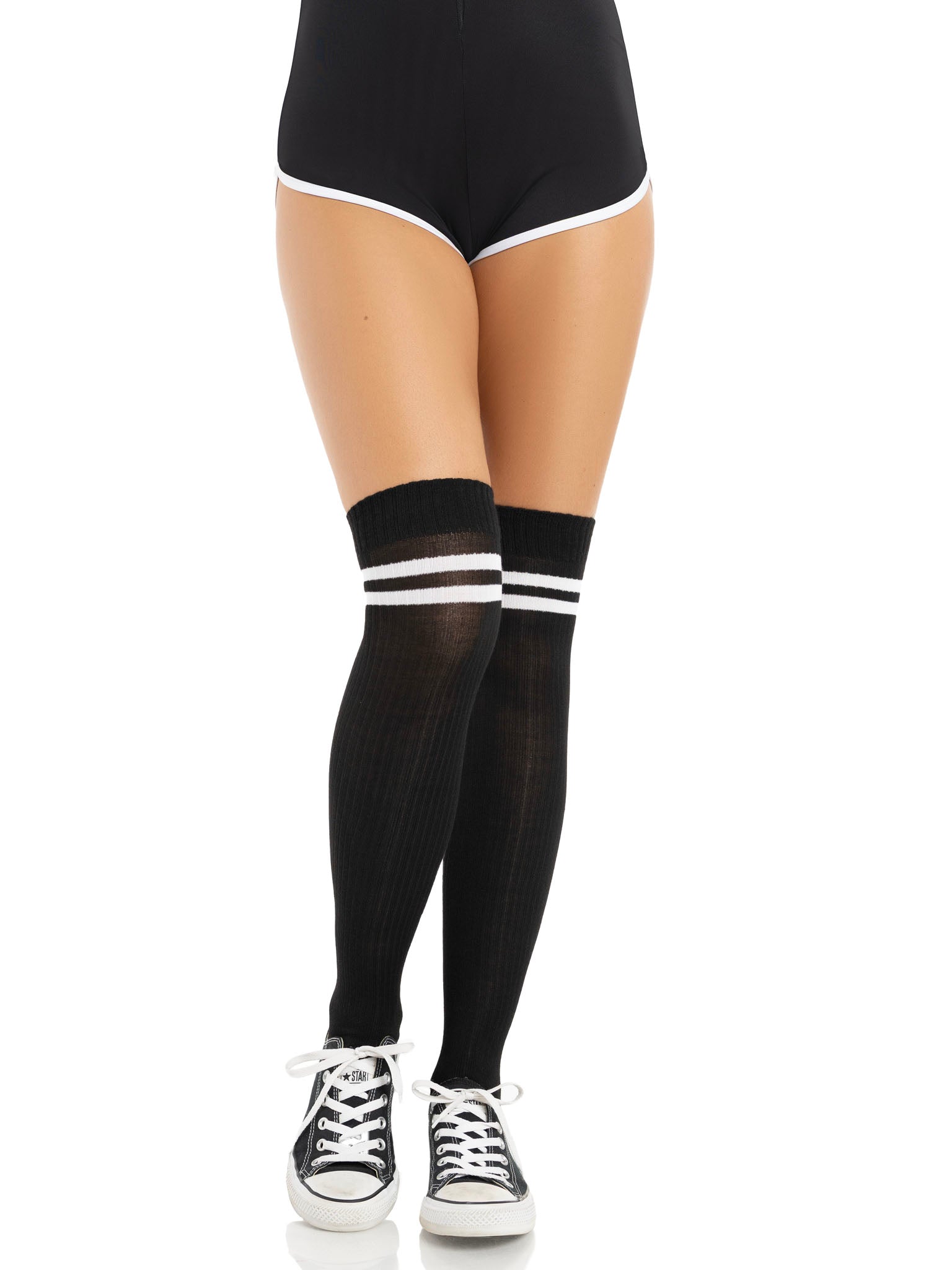 Ribbed athletic thigh highs O/
