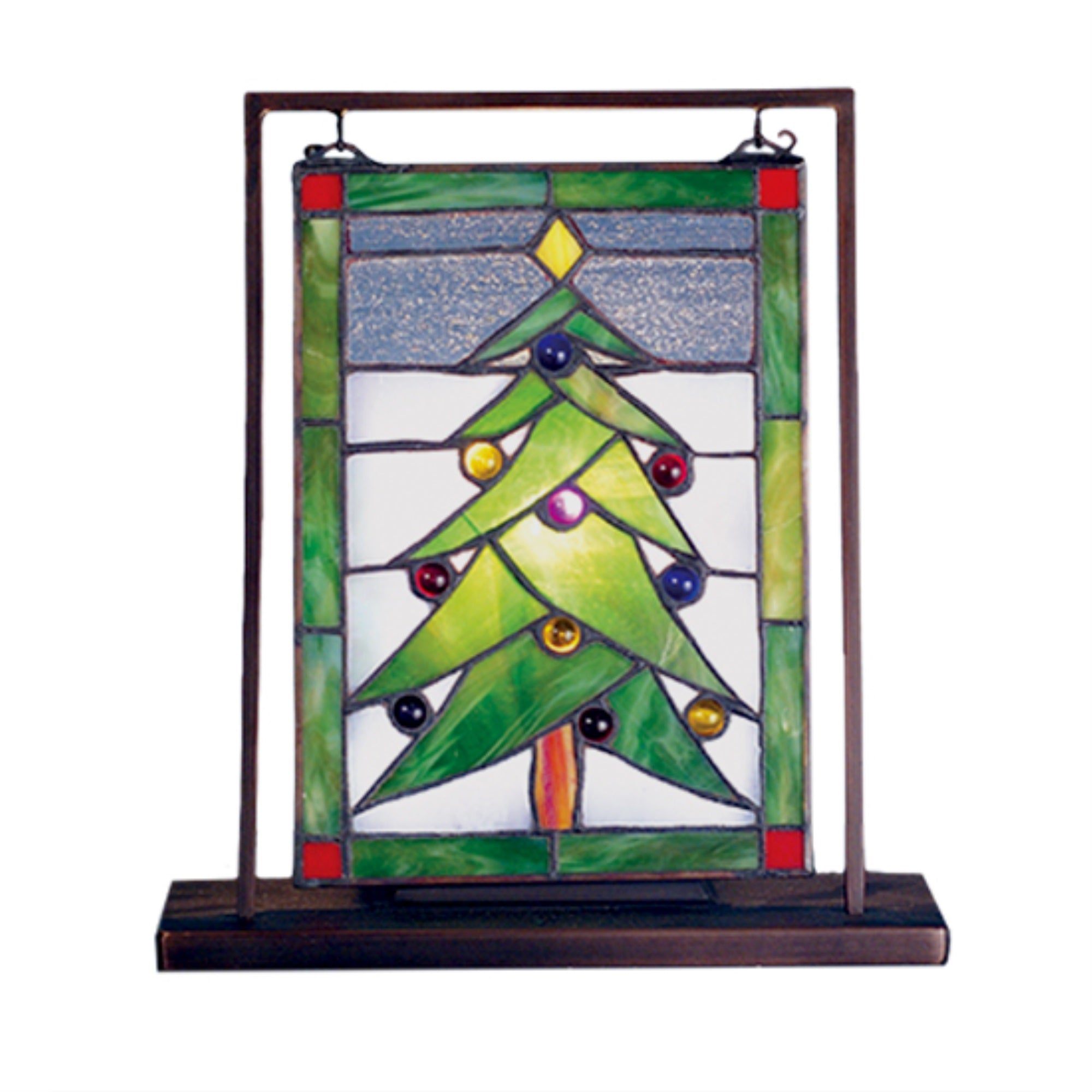 9.5'W X 10.5'H Christmas Tree Lighted Mini Tabletop Window