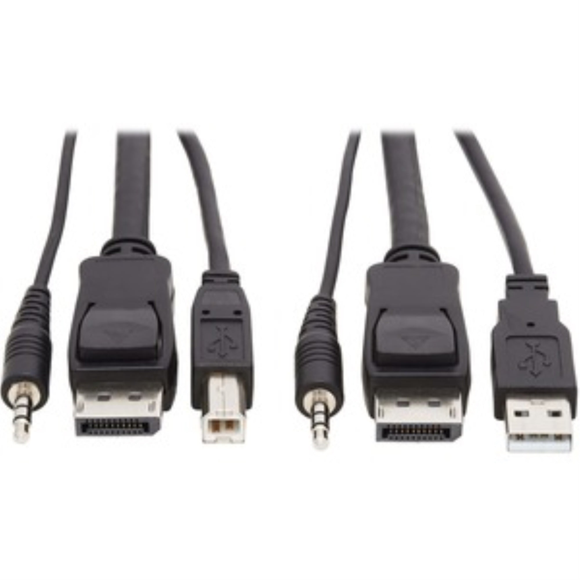 6Ft Displayport Kvm Cable Kit 4K Usb 3.5 Mm Audio 3Xm/3Xm 3 In 1