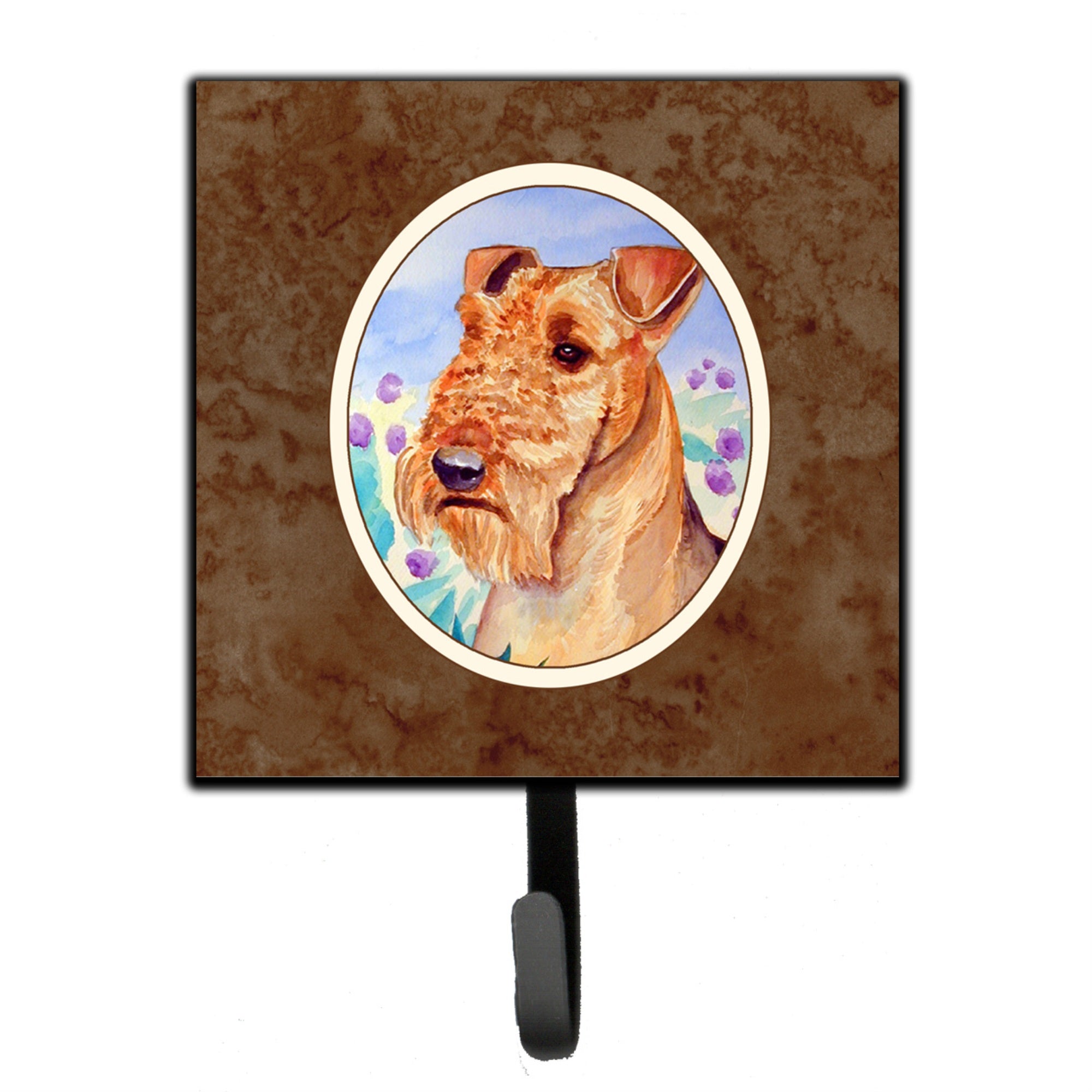 Caroline'S Treasures Airedale Terrier In Flowers Leash Or Key Holder 7007Sh4, Small, Multicolor