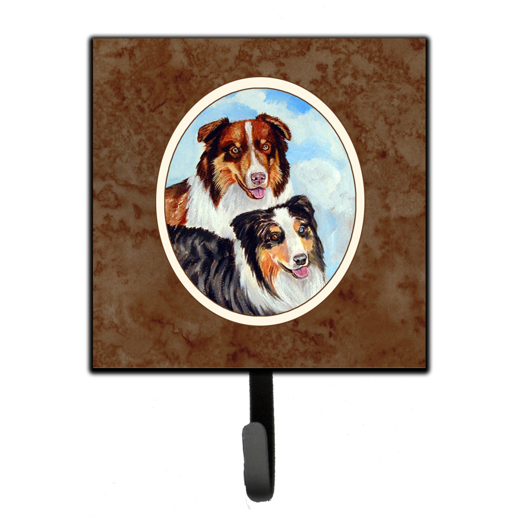 Caroline'S Treasures Australian Shepherd What A Pair Leash Or Key Holder 7009Sh4, Small, Multicolor