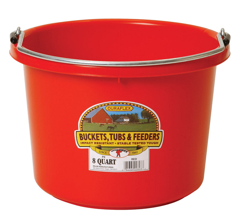 Pail Plastic 8 Quart Red(Pack Of 1)