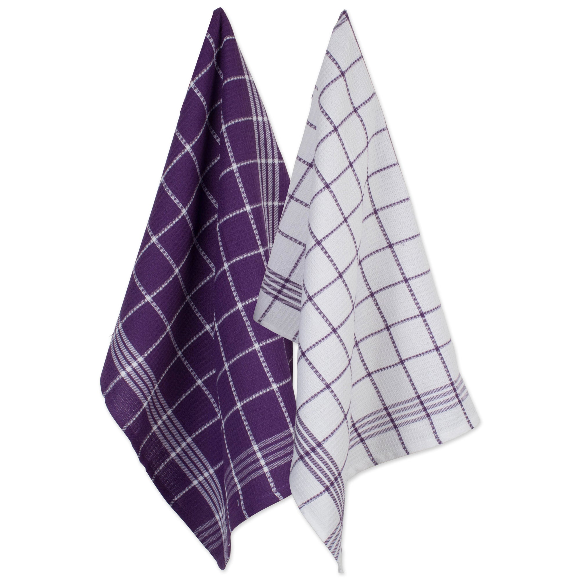 J&M Eggplant Waffle Weave Dishtowel (Set Of 6)