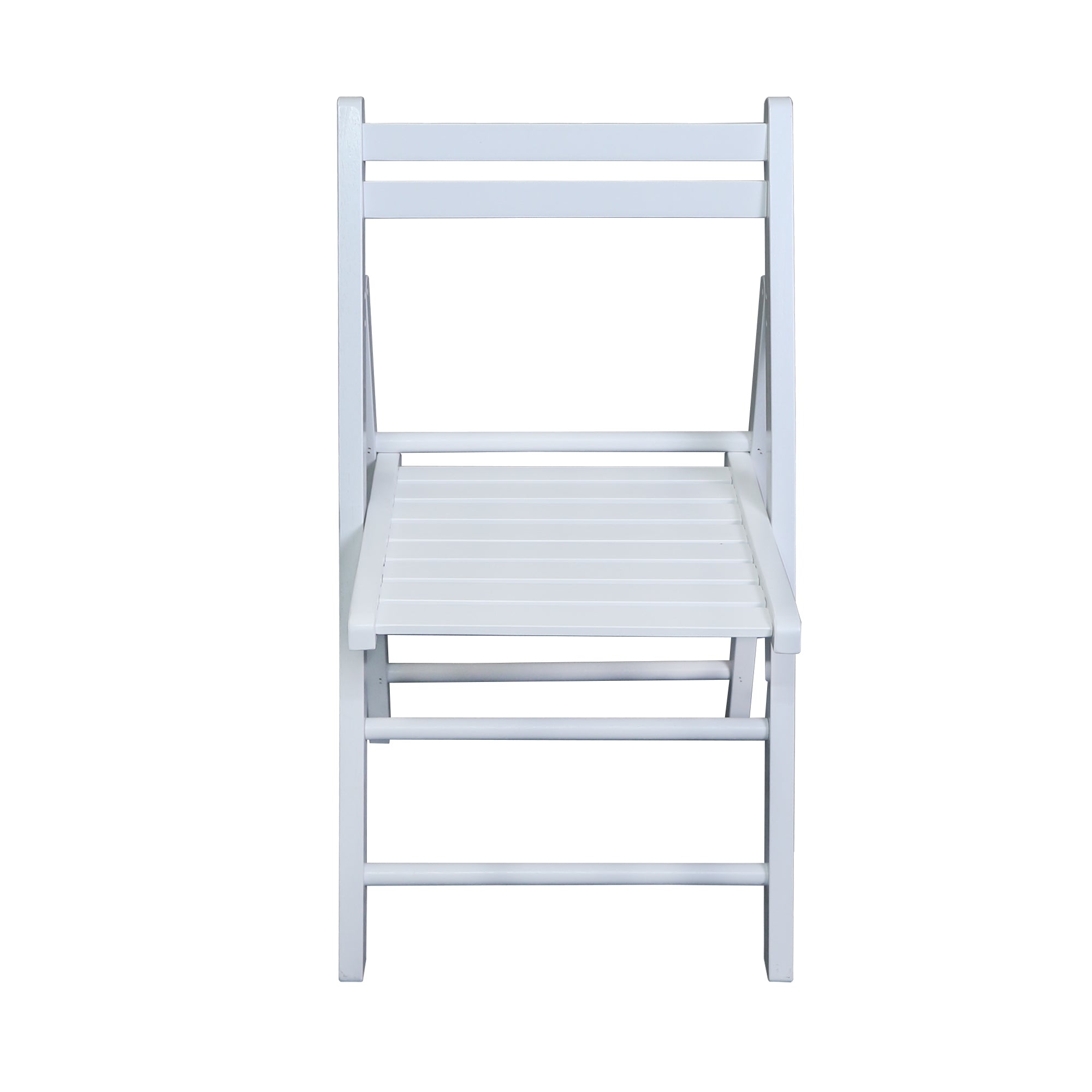 Casual Home Wooden Folding Chairs 2-Pcs Set - White