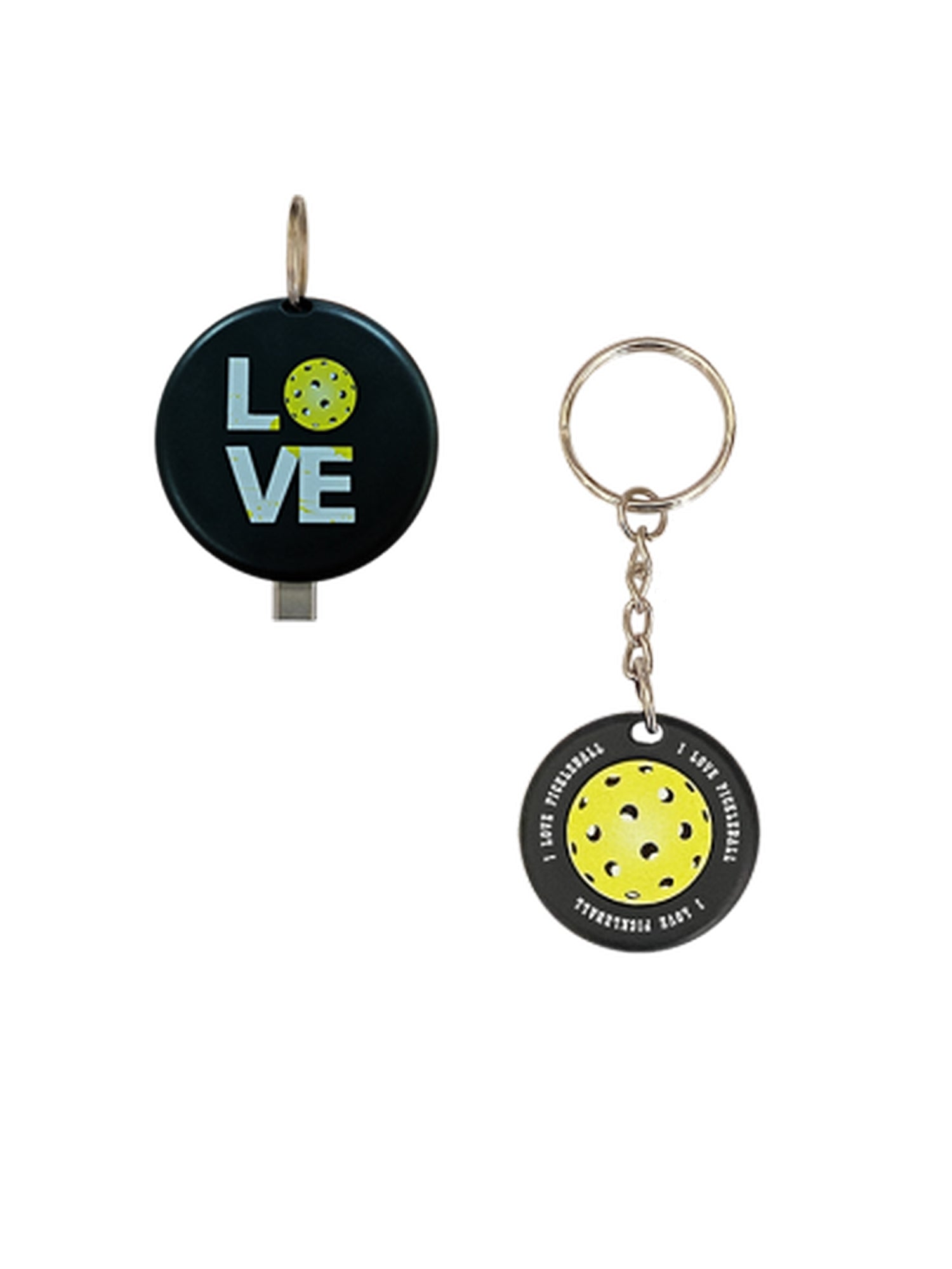 2 Pack - Pickleball Love Power Bank Keychain & Mini Wireless Apple Watch Charger Keychain