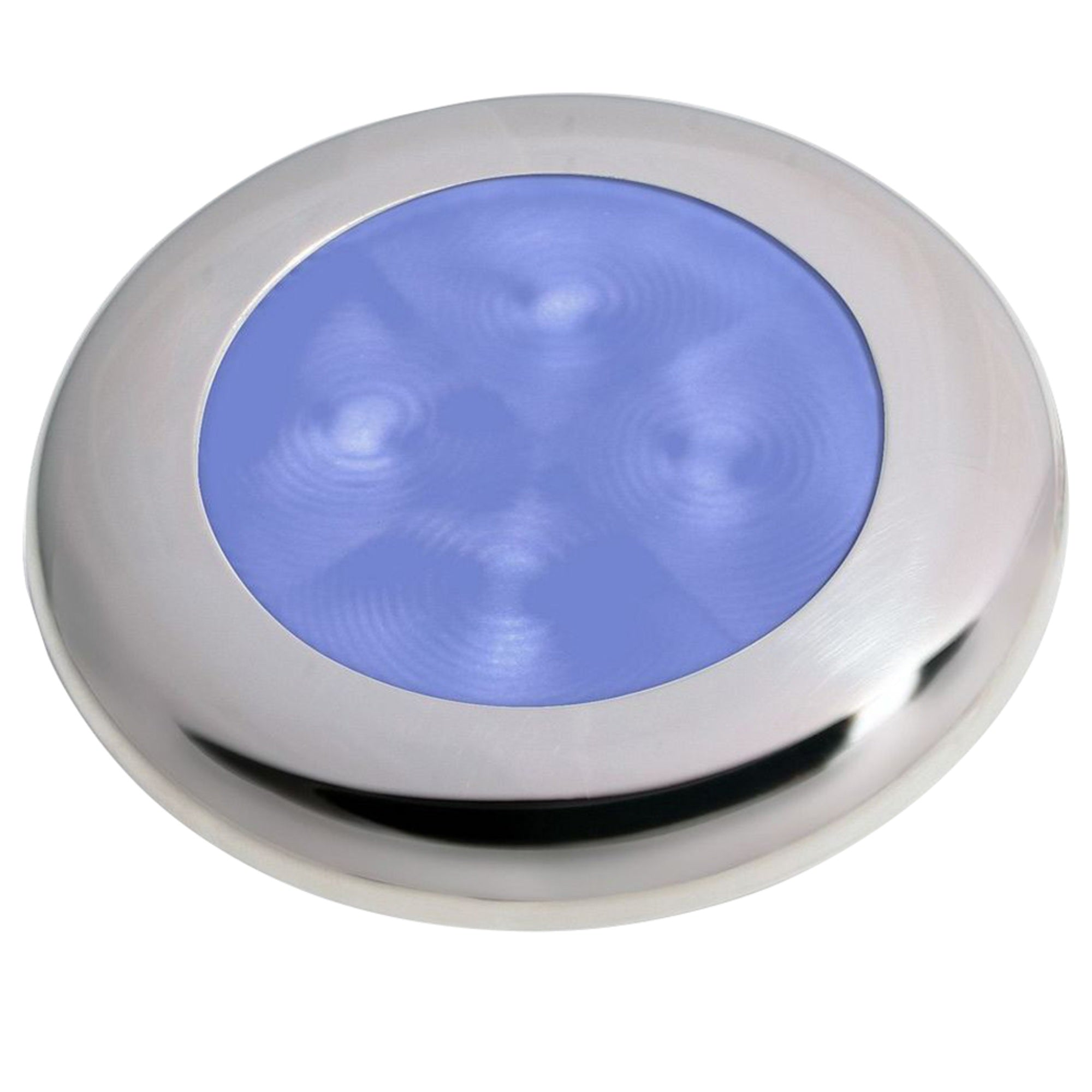 Hella 24V Polished Ss Rim Blue Led Courtesy Lamp