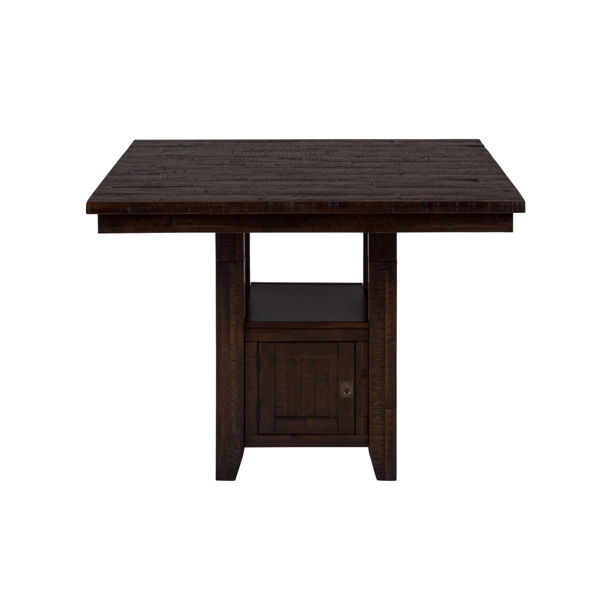 Kona Grove Distressed Rustic Solid Wood 48' Square Pub Table With Storage Base
