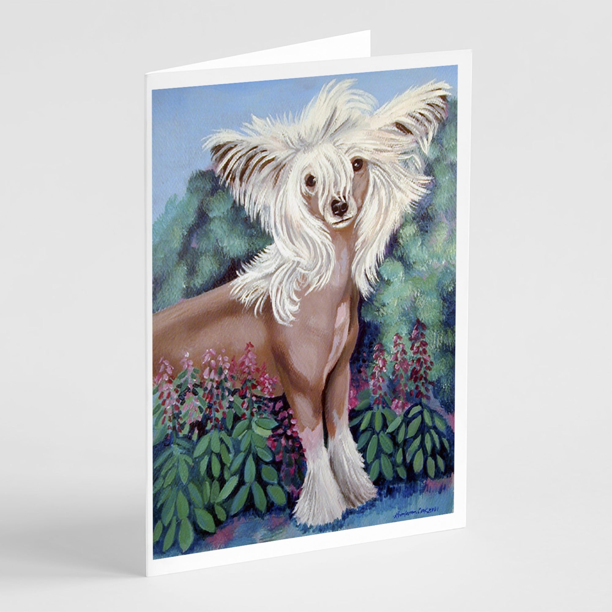 Chinese Crested  Greeting Cards And Envelopes Pack Of 8
