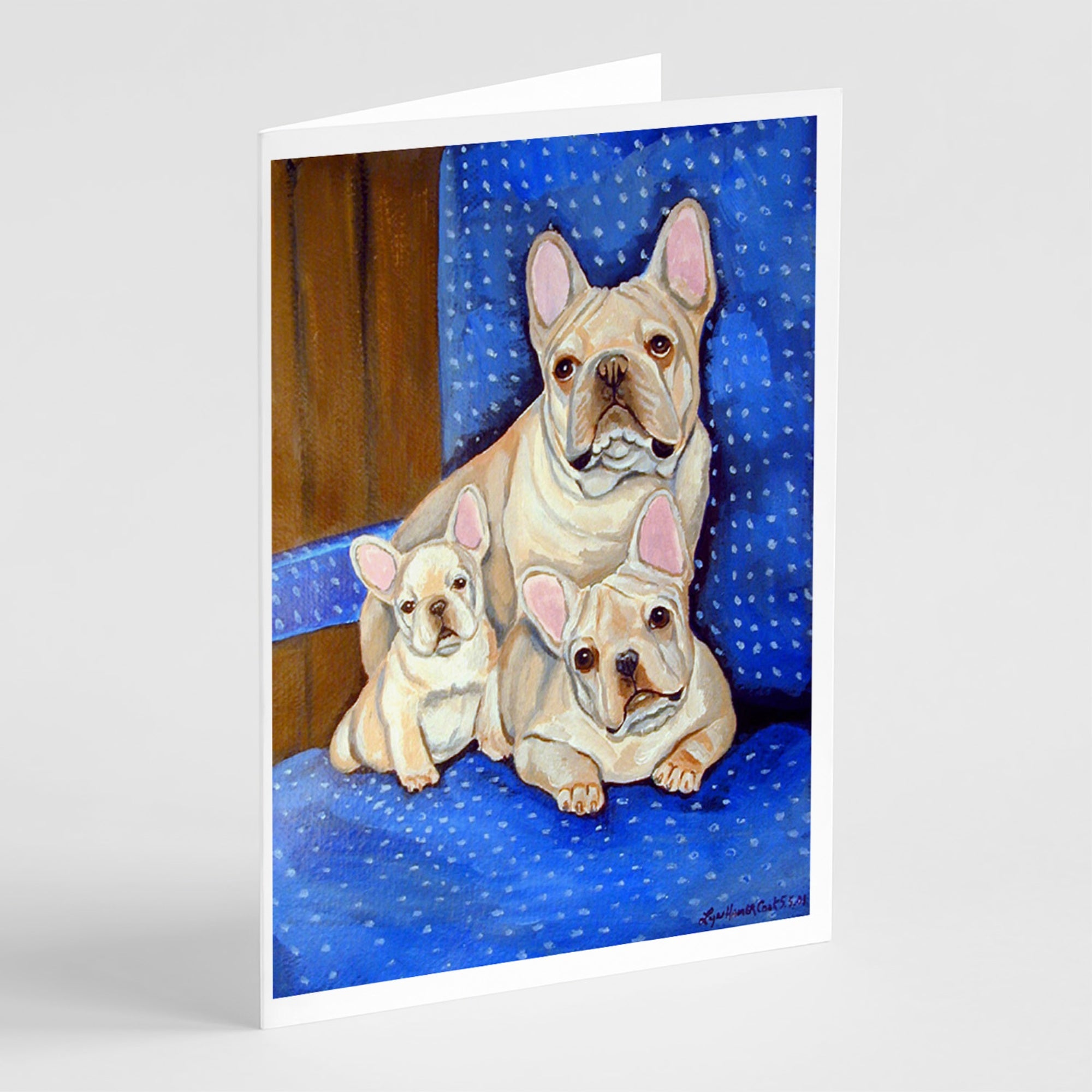French Bulldog Momma'S Love  Greeting Cards And Envelopes Pack Of 8
